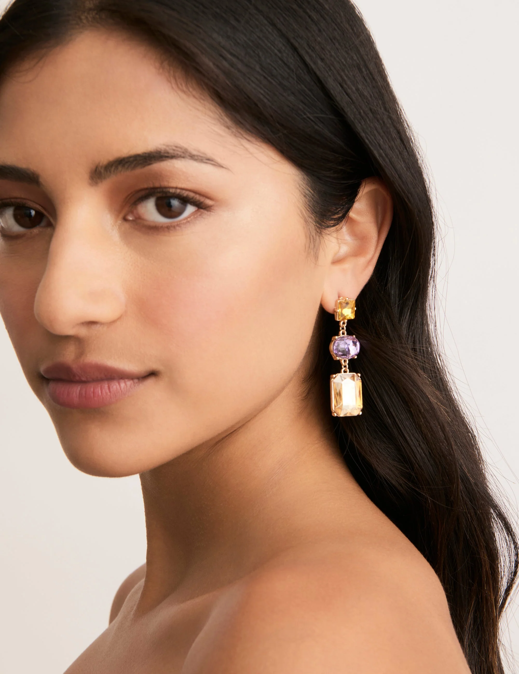 3 TIER RECTANGLE DROP EARRING - Image 2