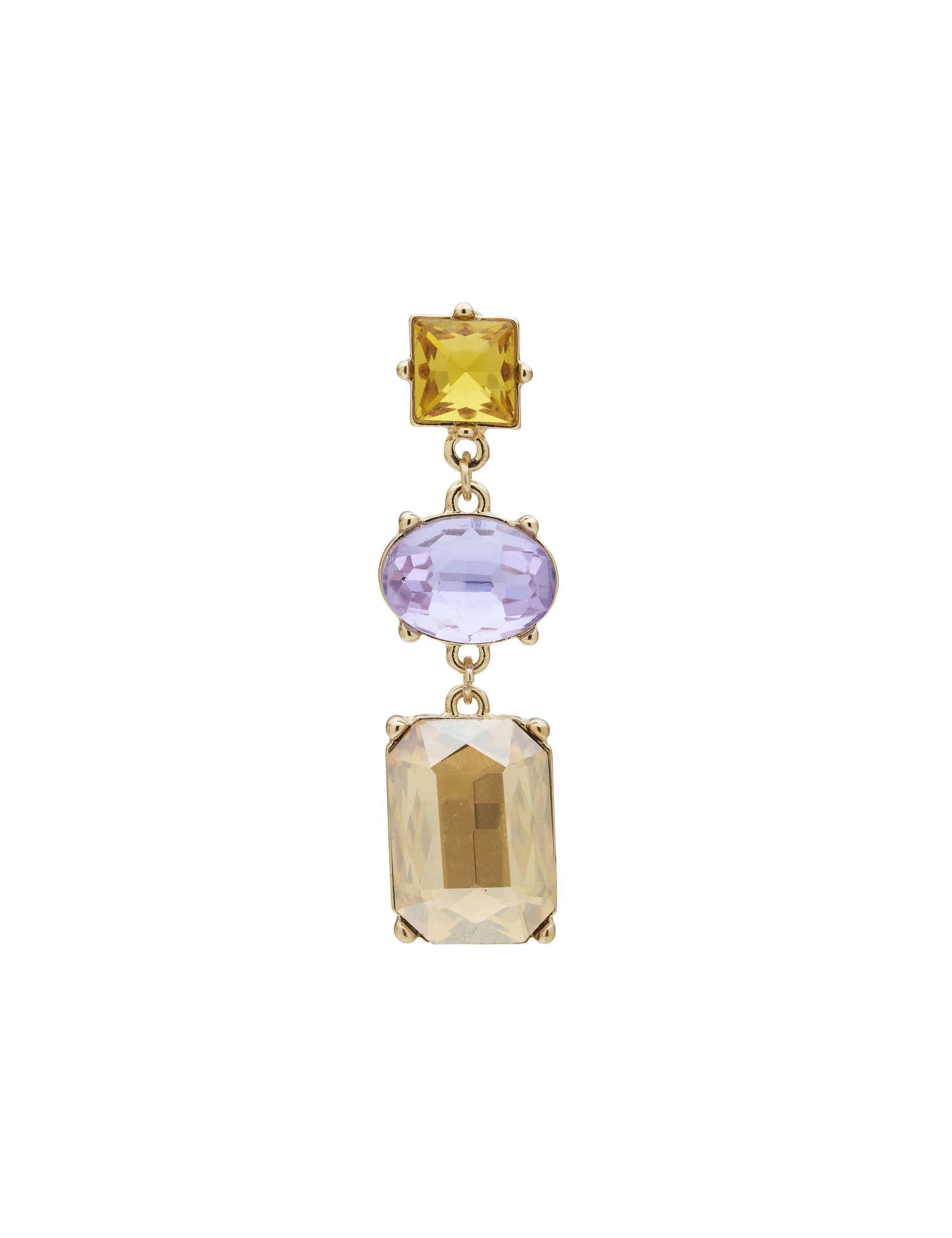 3 TIER RECTANGLE DROP EARRING - Image 4