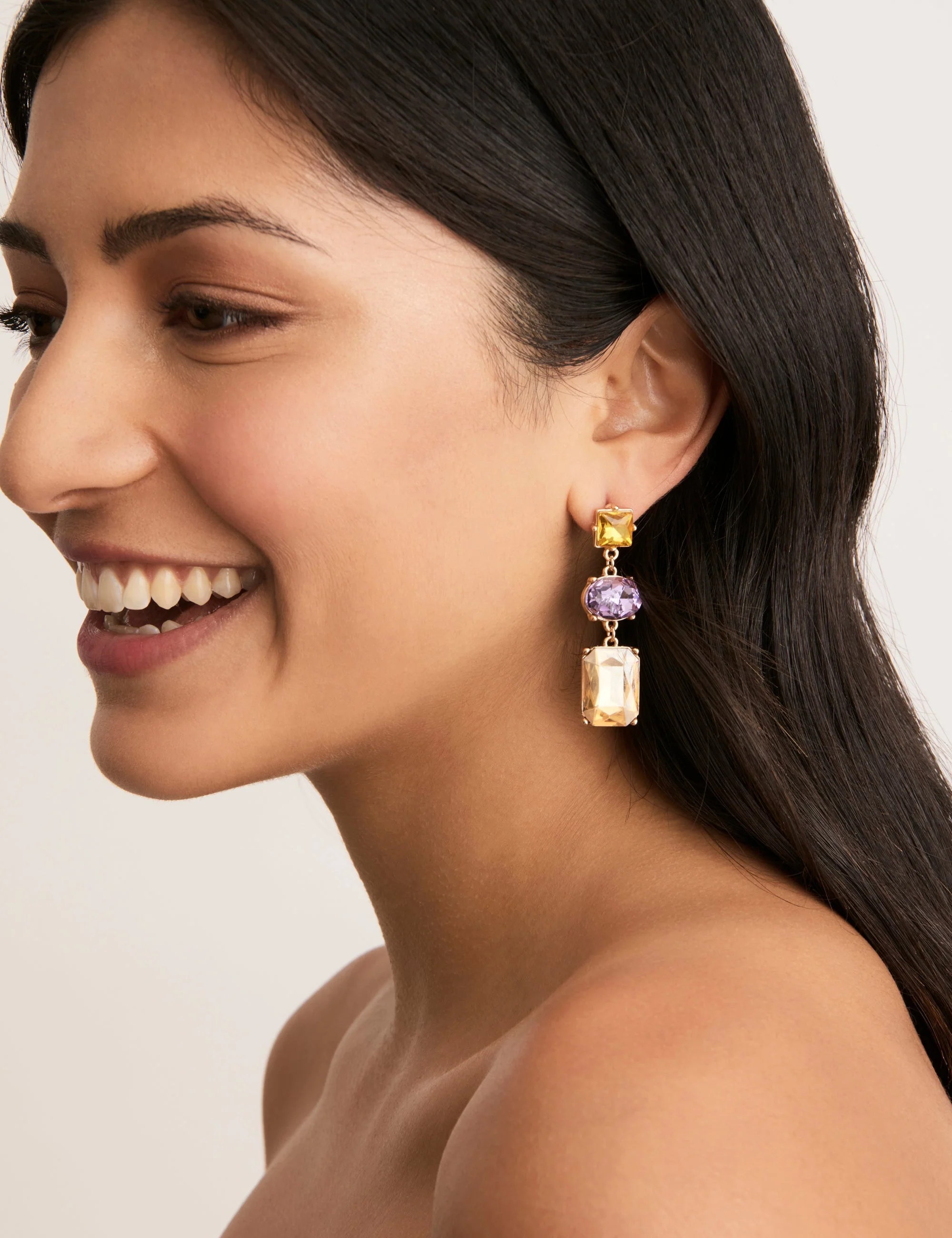3 TIER RECTANGLE DROP EARRING - Image 5