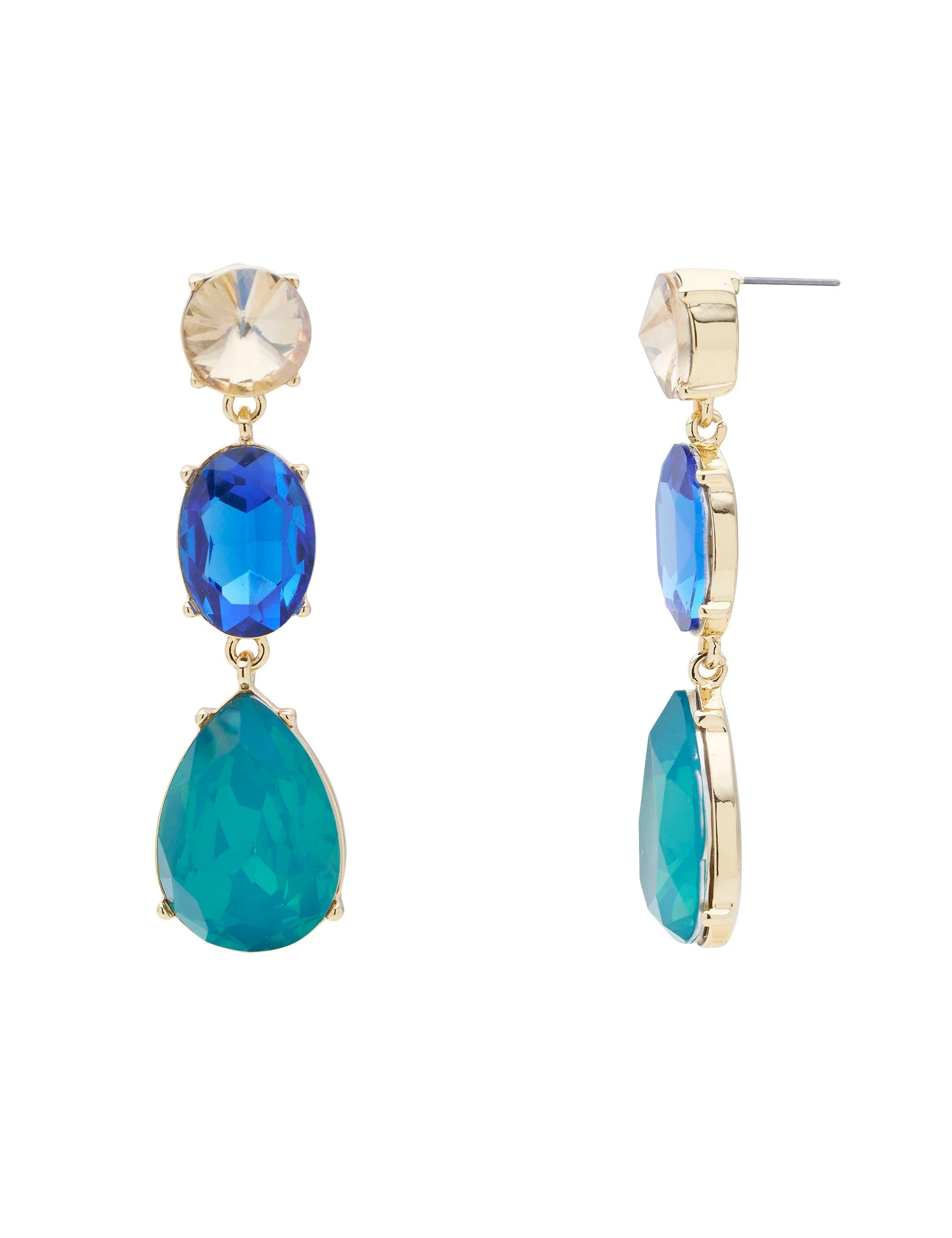 3 TIER STONE DROP EARRING - Image 3