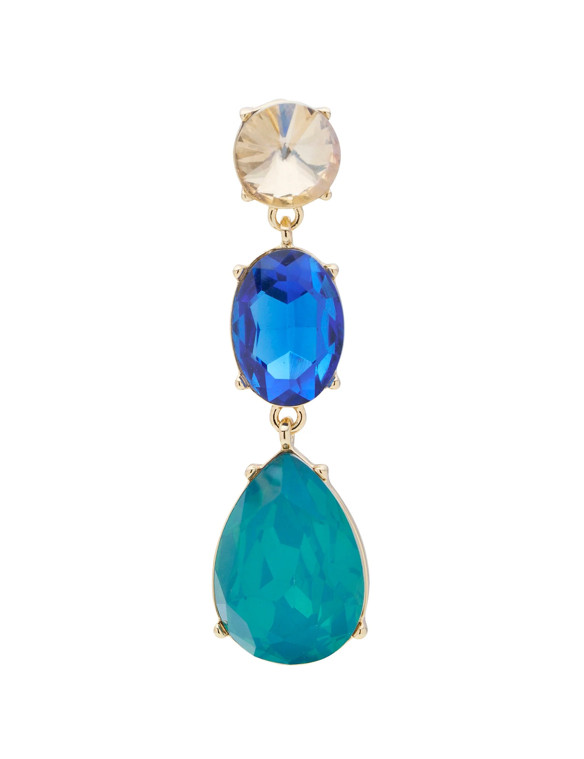 3 TIER STONE DROP EARRING - Image 4