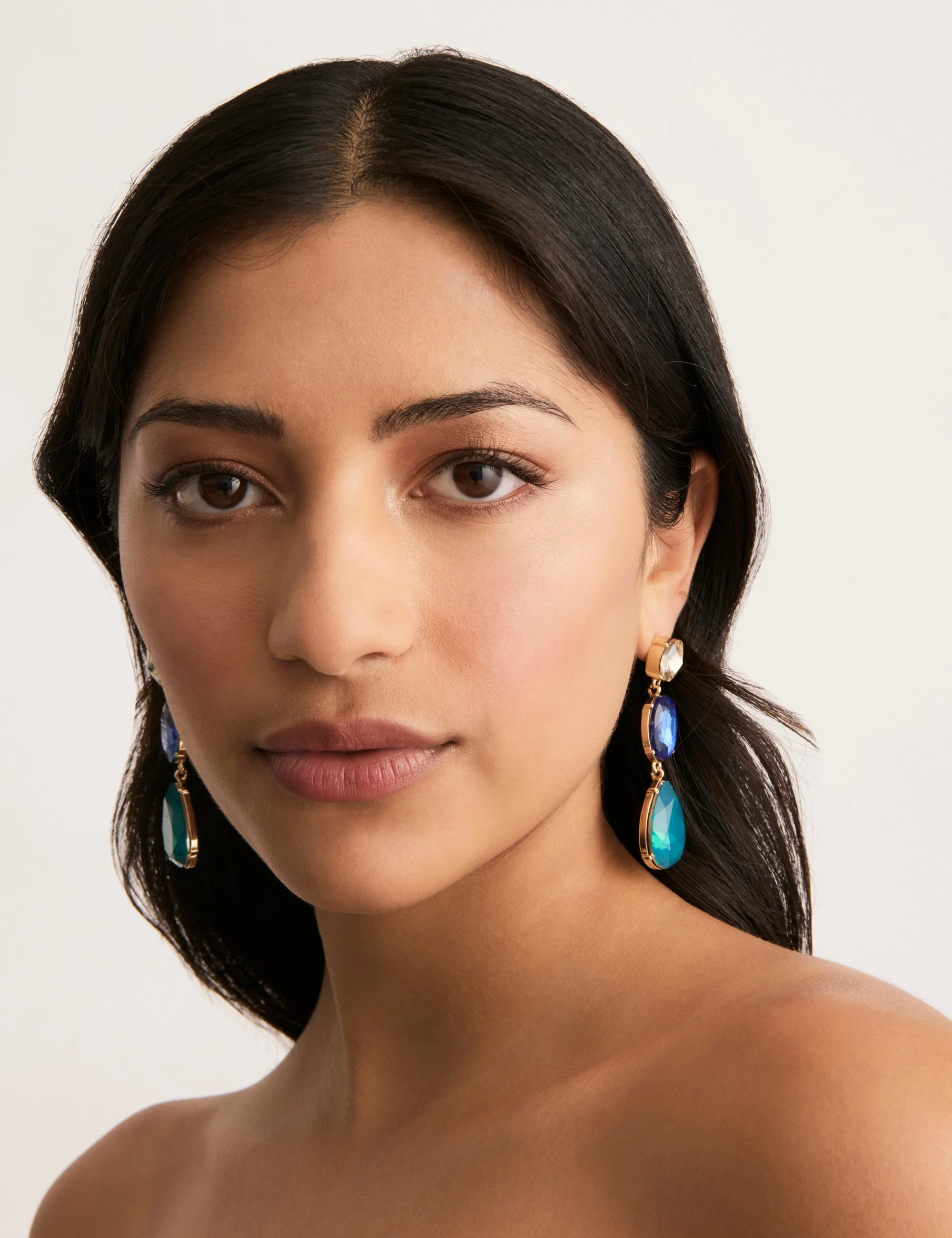 3 TIER STONE DROP EARRING - Image 6