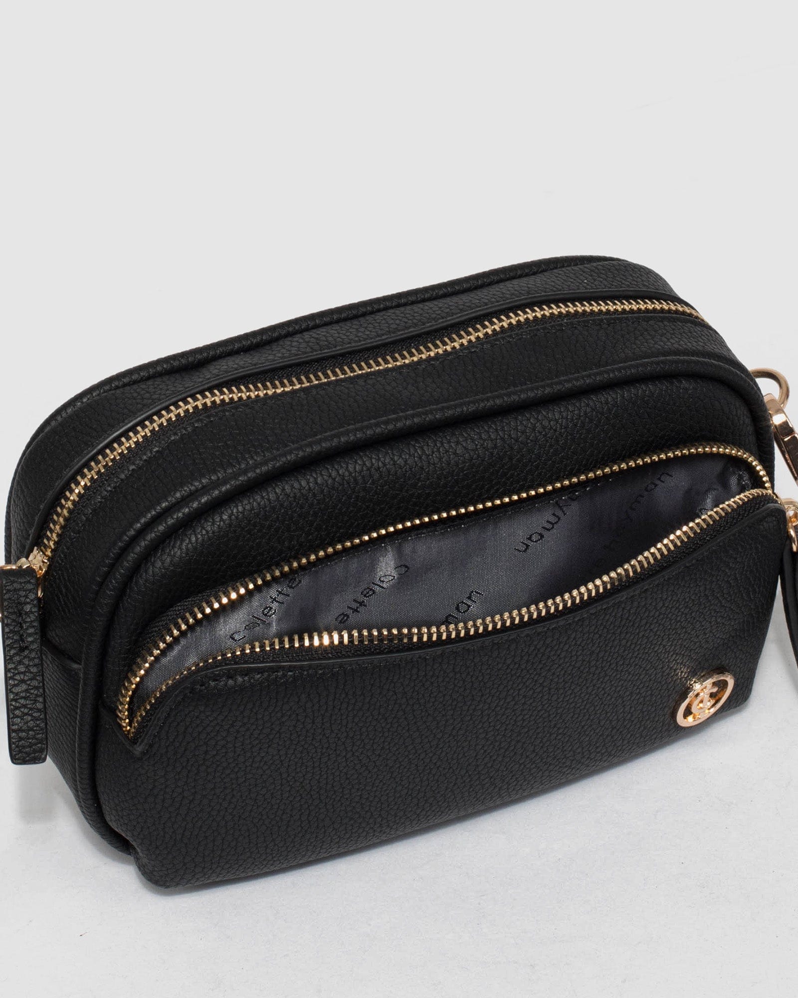 Black And Gold Amalia Crossbody Bag - Image 10