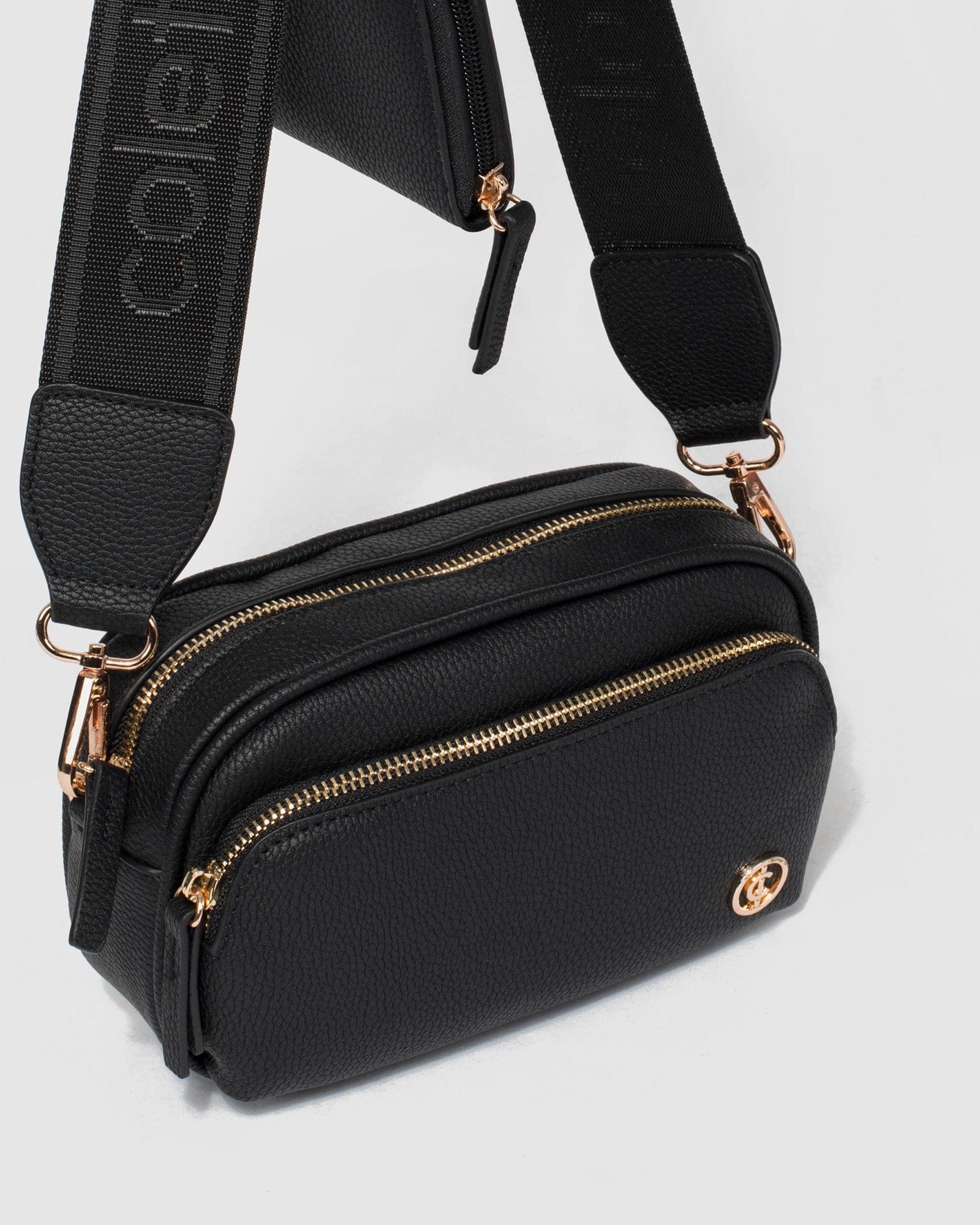 Black And Gold Amalia Crossbody Bag - Image 3