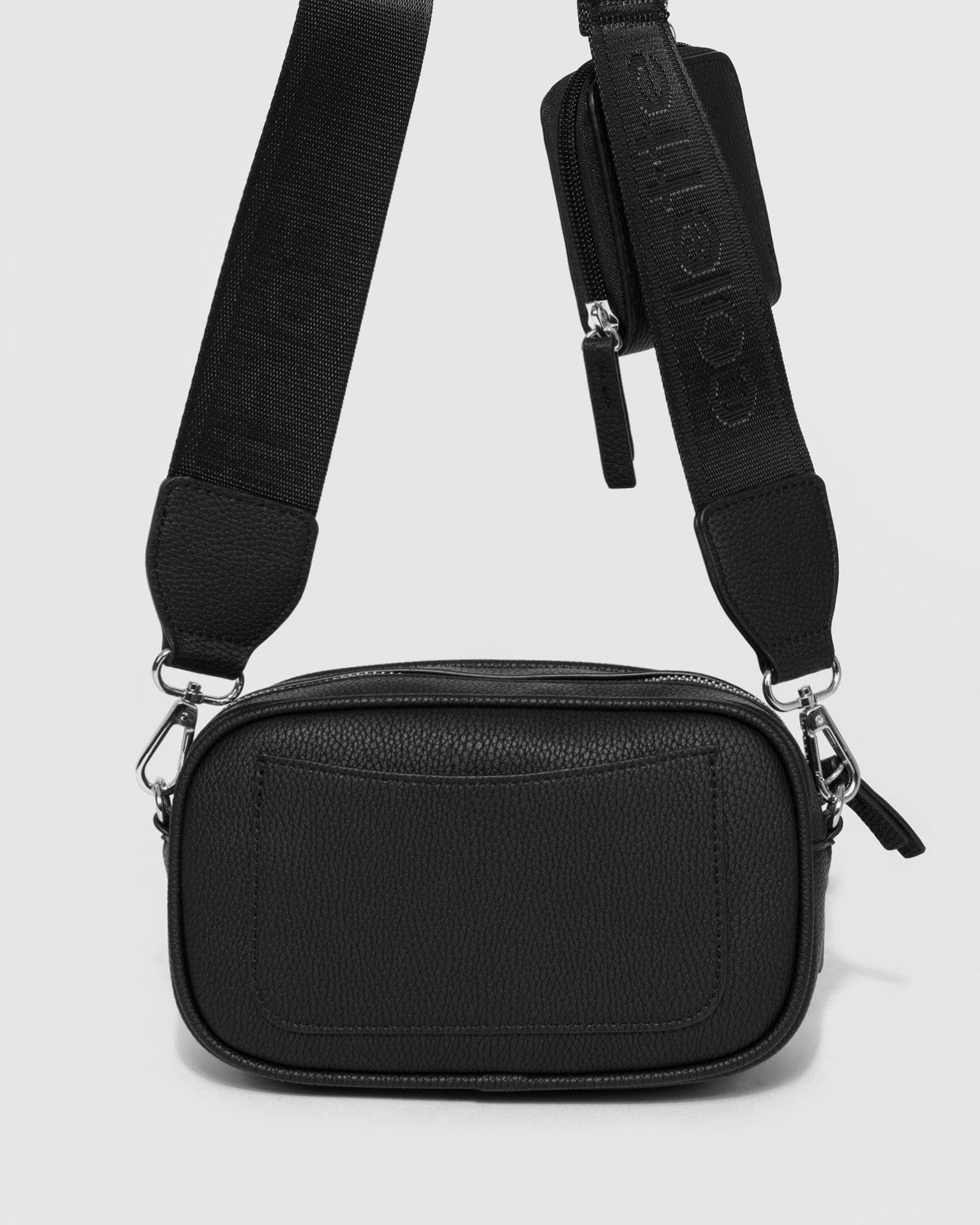 Black And Silver Amalia Webbing Crossbody Bag - Image 5