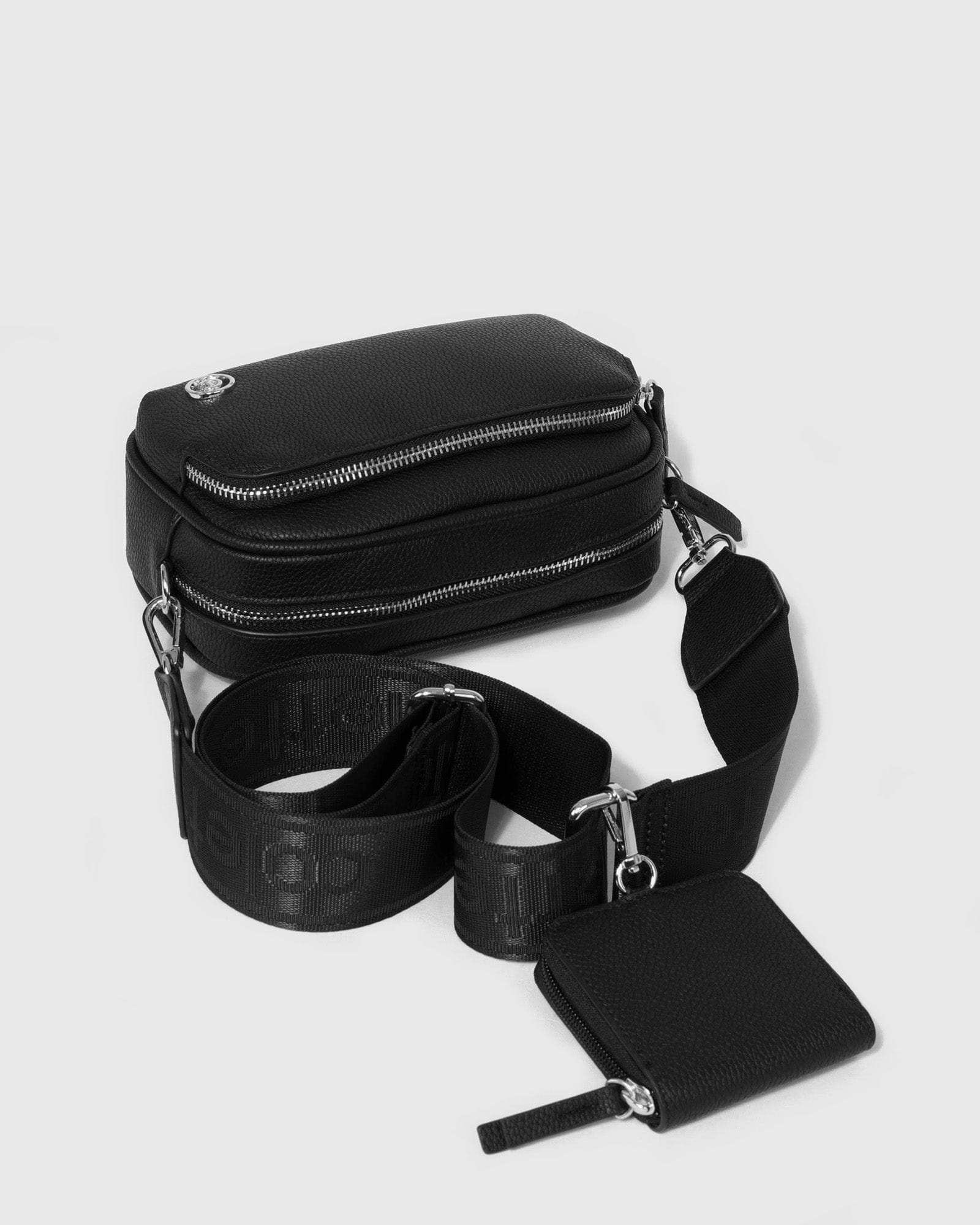 Black And Silver Amalia Webbing Crossbody Bag - Image 6