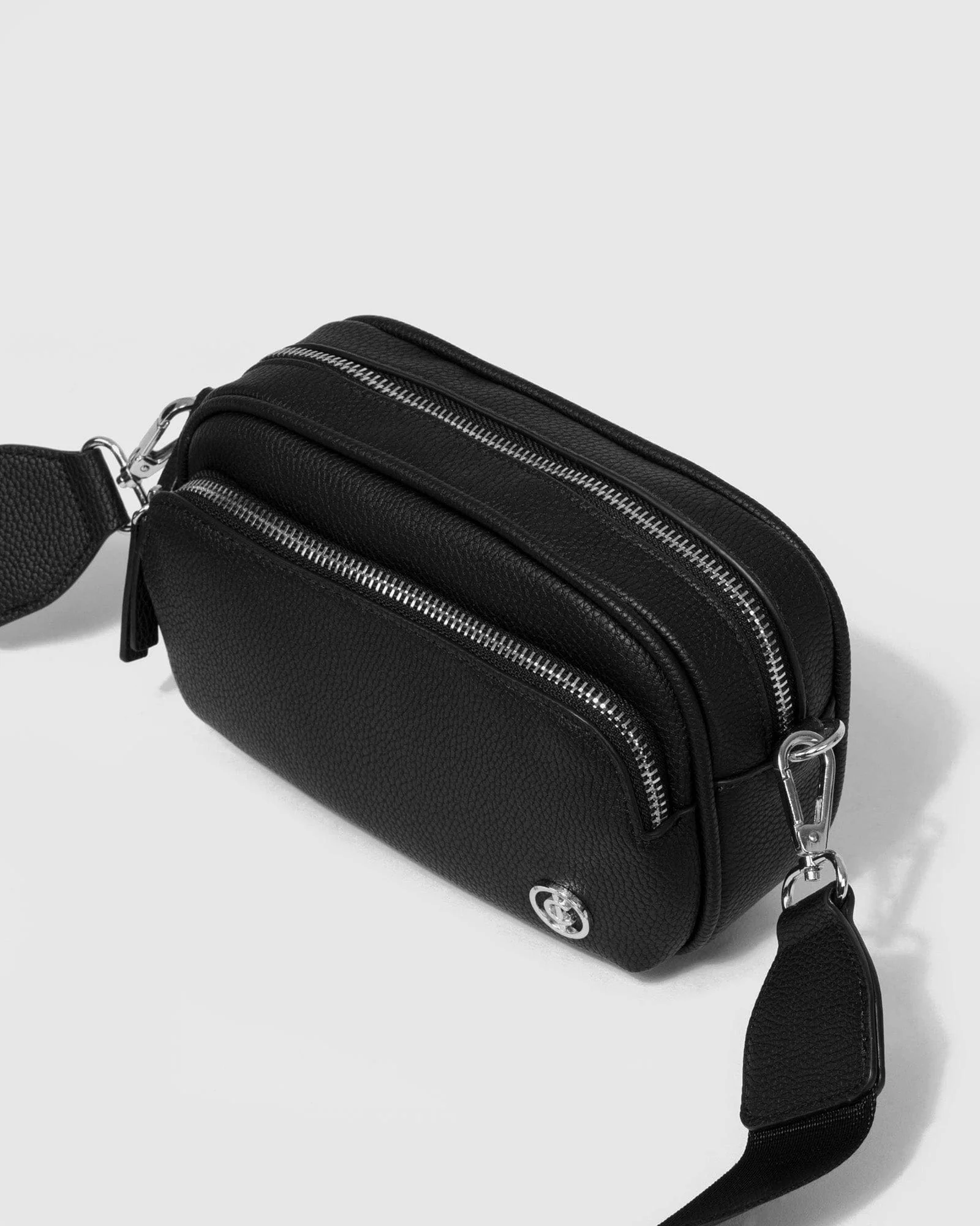 Black And Silver Amalia Webbing Crossbody Bag - Image 7