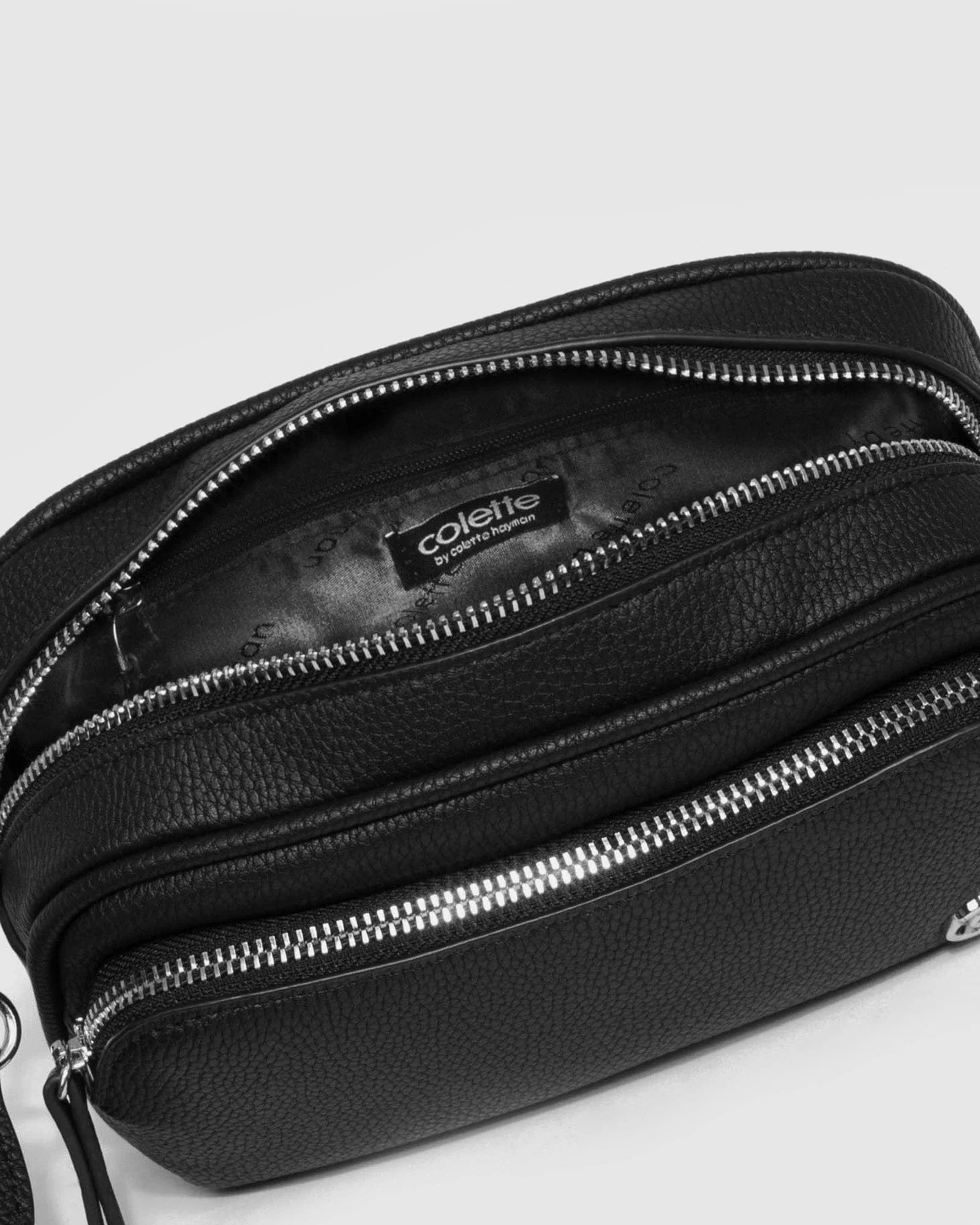 Black And Silver Amalia Webbing Crossbody Bag - Image 9