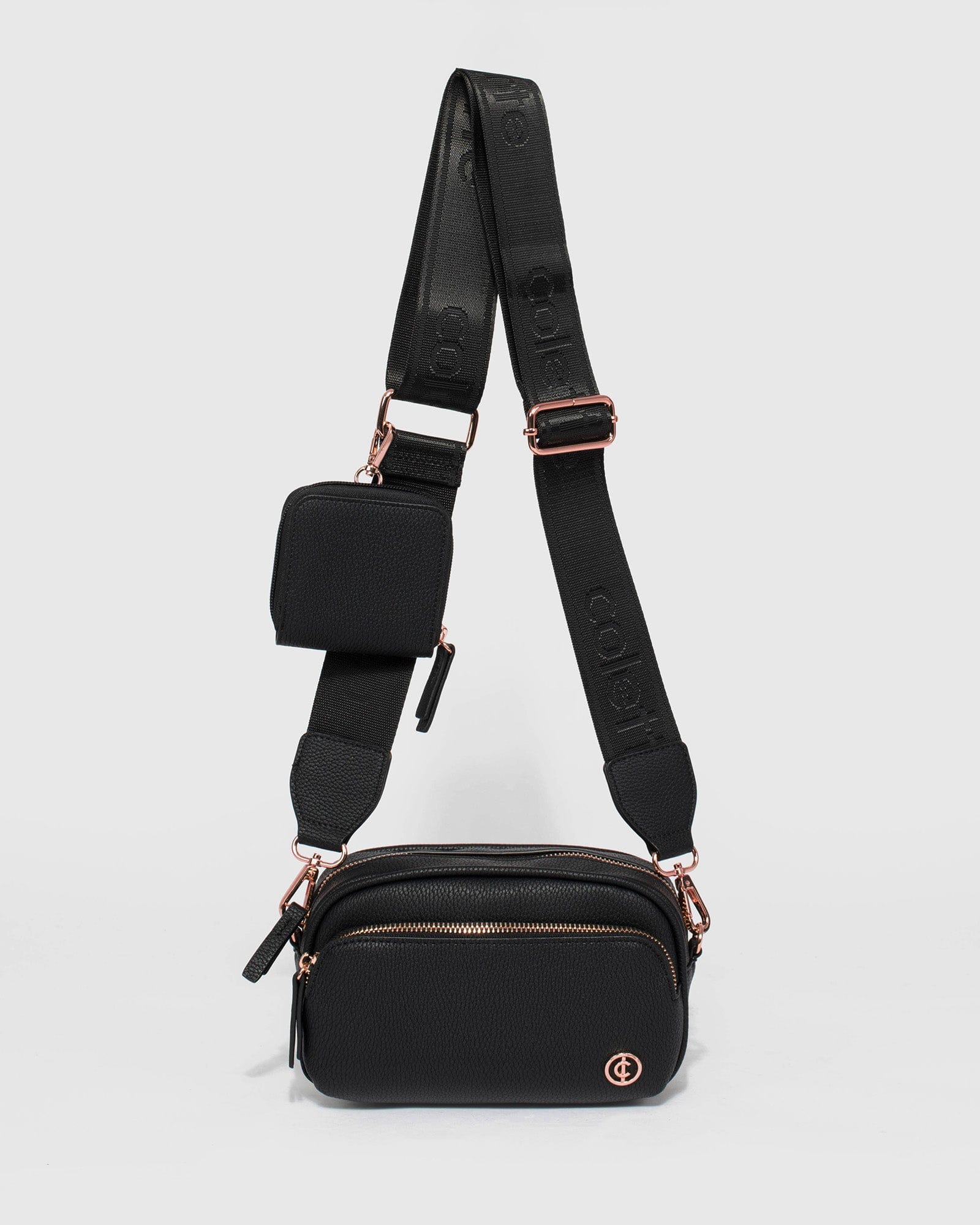 Black And Rose Gold Amalia Crossbody Bag - Image 4