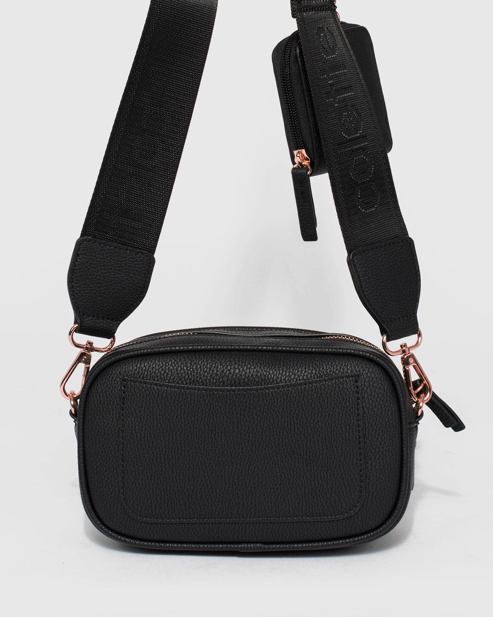 Black And Rose Gold Amalia Crossbody Bag - Image 5