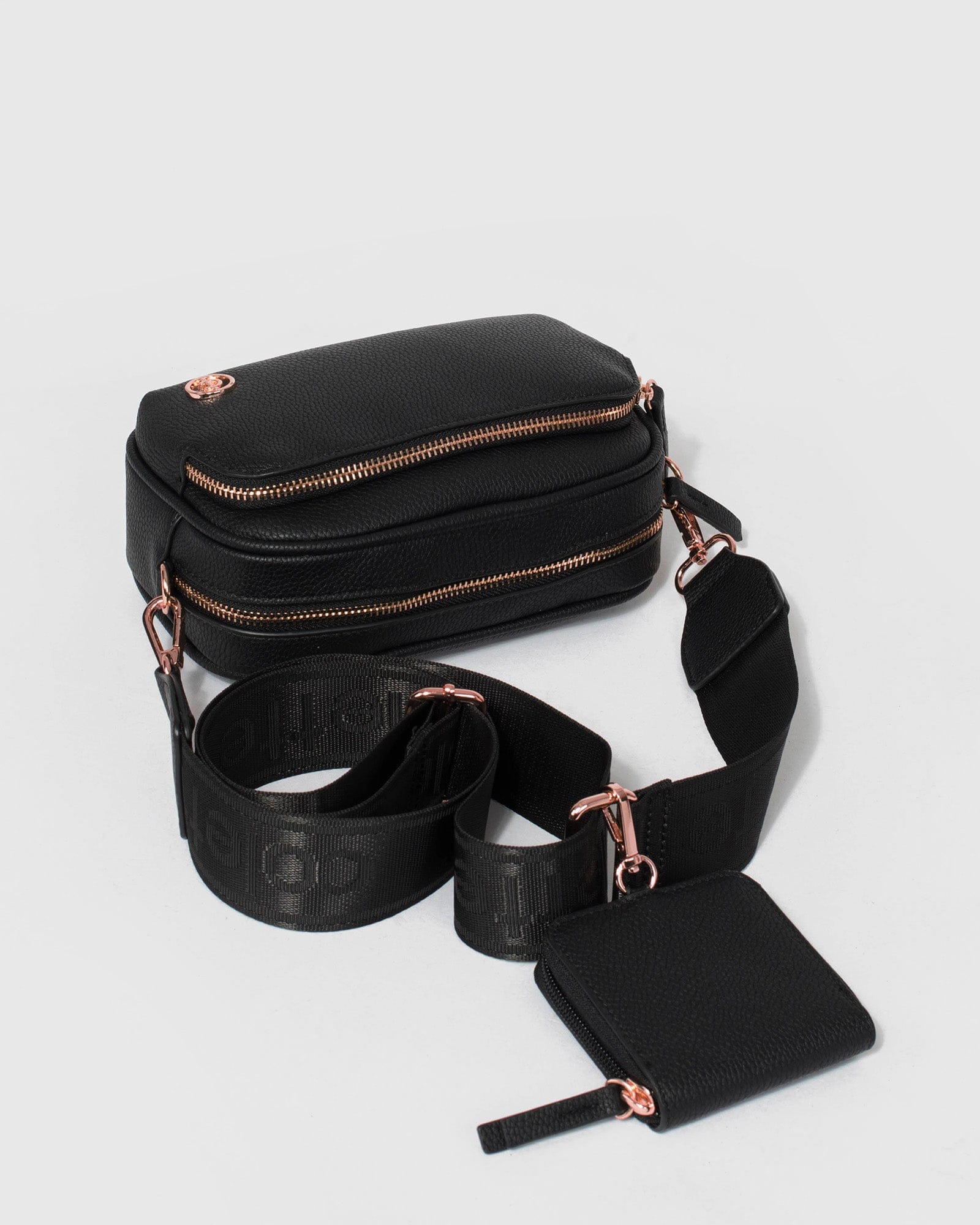 Black And Rose Gold Amalia Crossbody Bag - Image 6