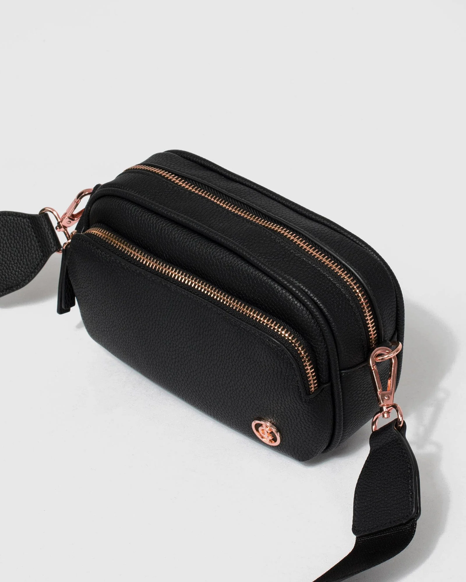 Black And Rose Gold Amalia Crossbody Bag - Image 7