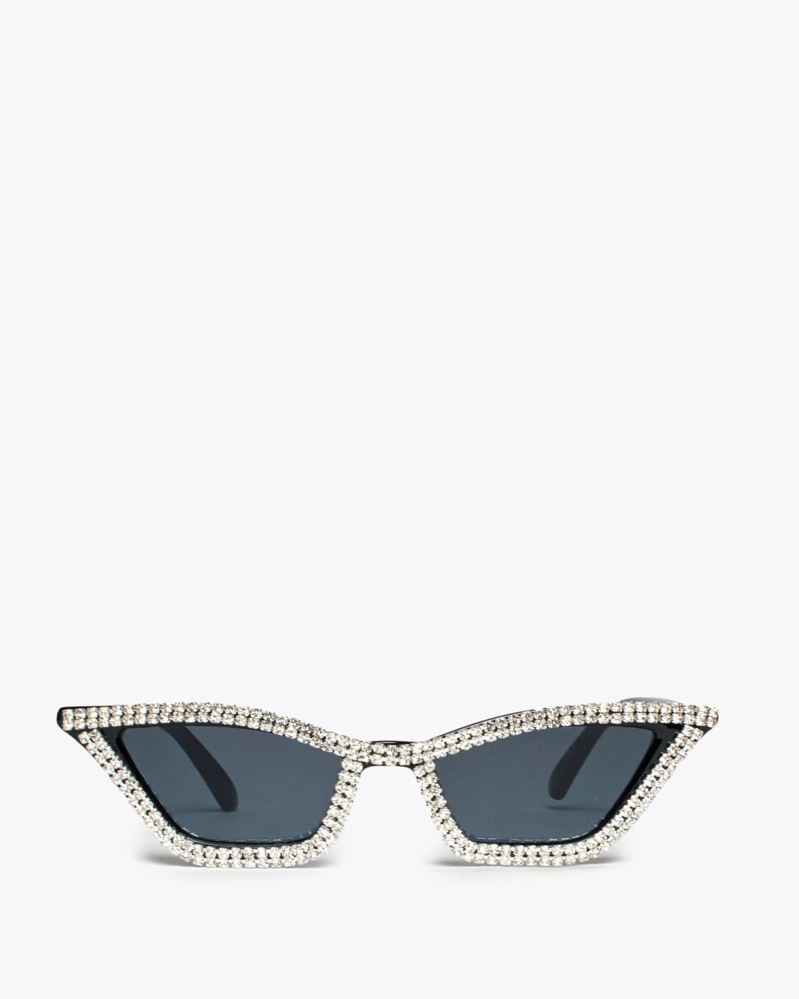 Black Cat-Eye Crystal Detail Sunglasses