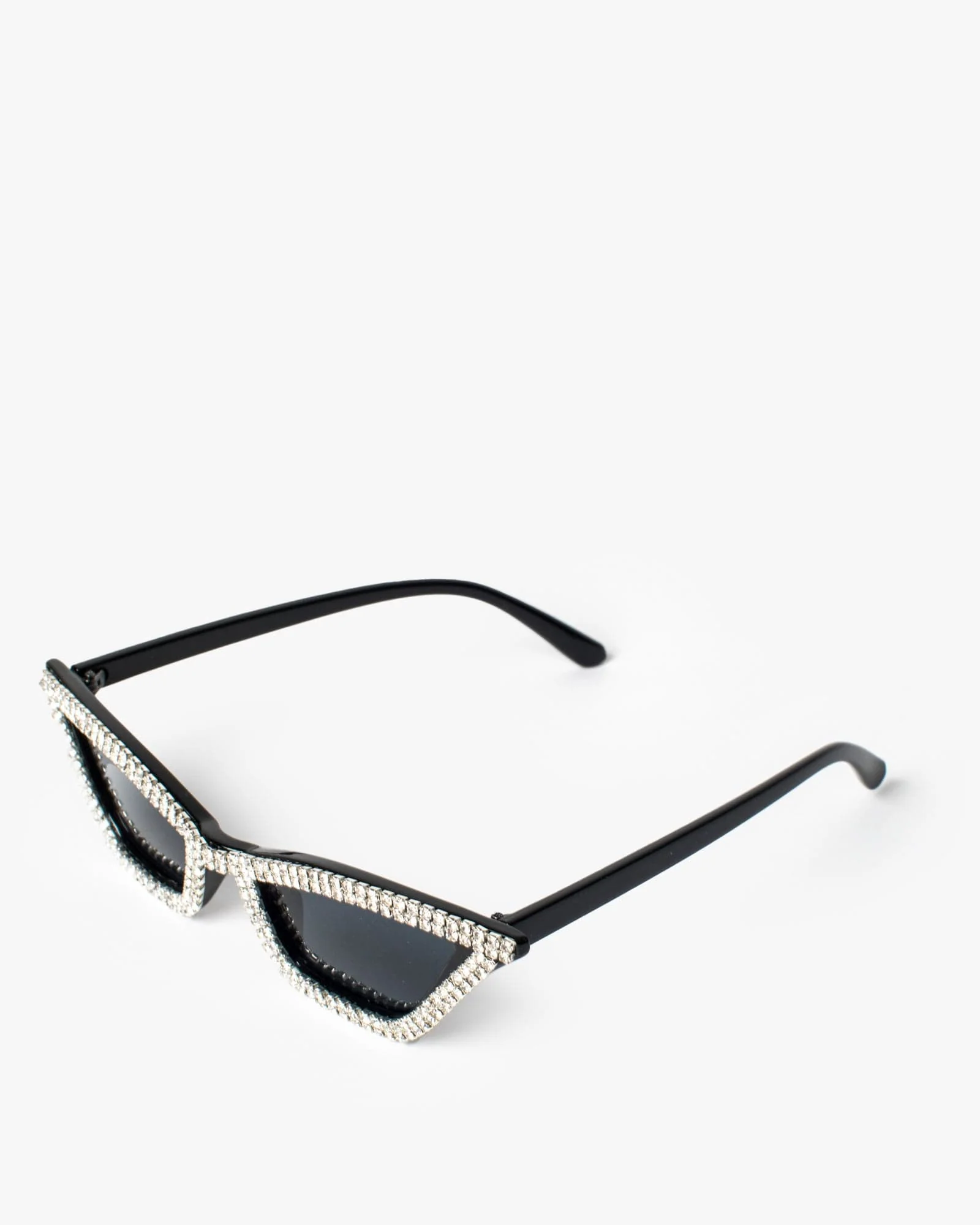 Black Cat-Eye Crystal Detail Sunglasses - Image 2