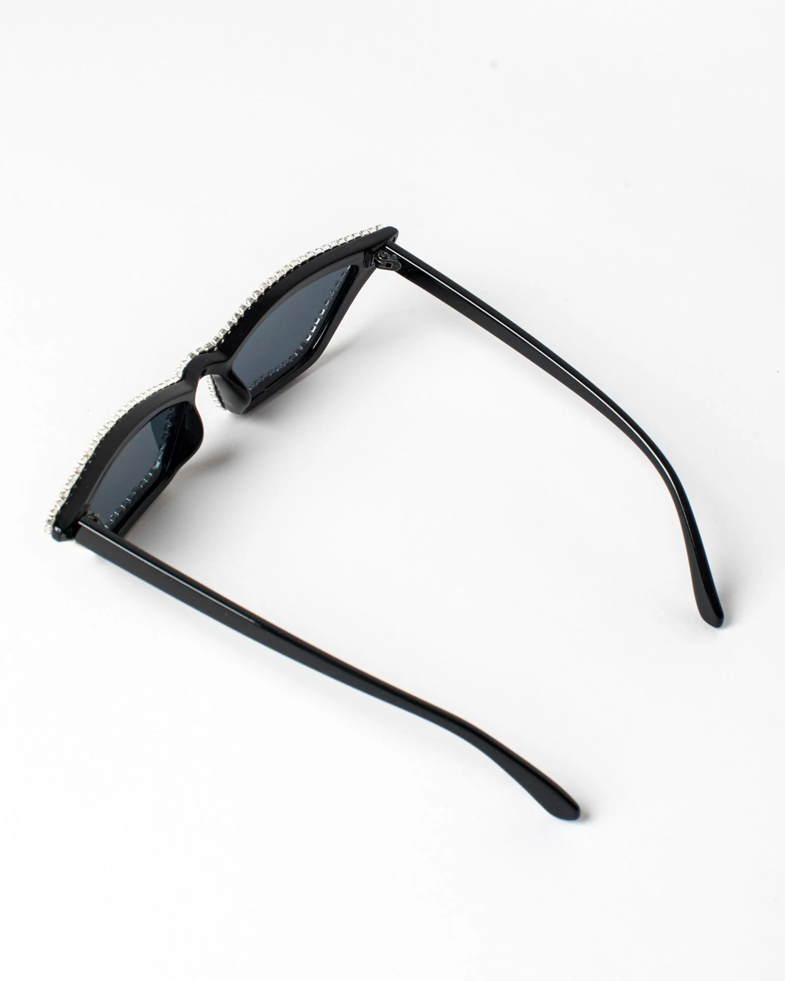 Black Cat-Eye Crystal Detail Sunglasses - Image 3