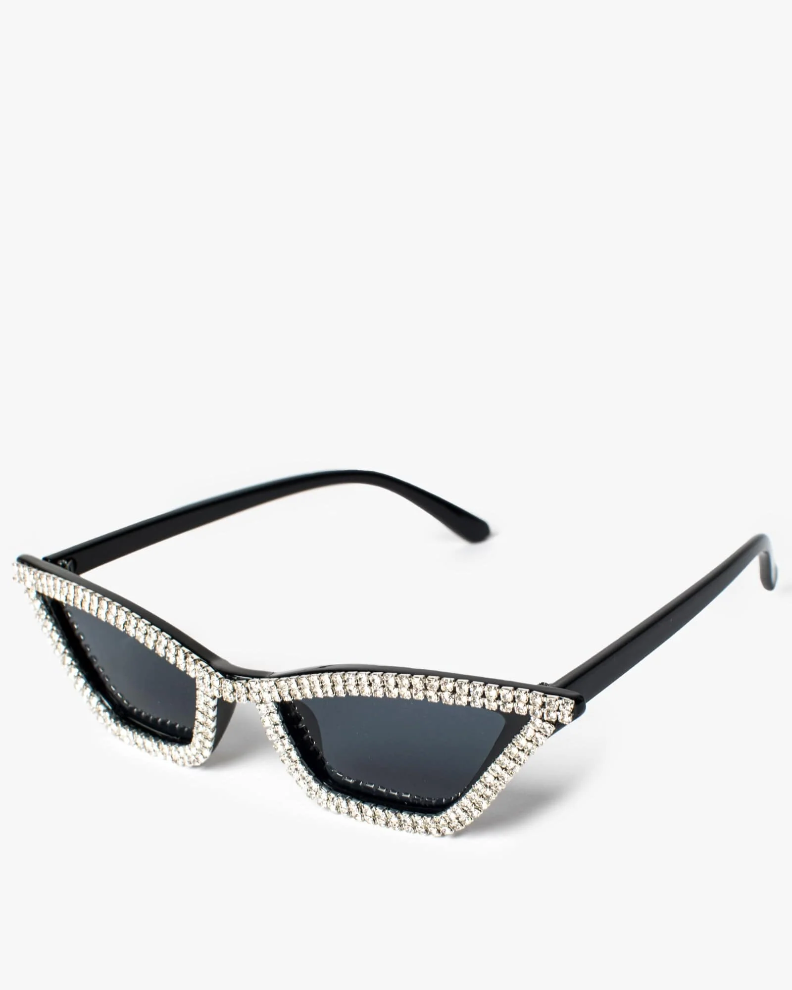 Black Cat-Eye Crystal Detail Sunglasses - Image 4