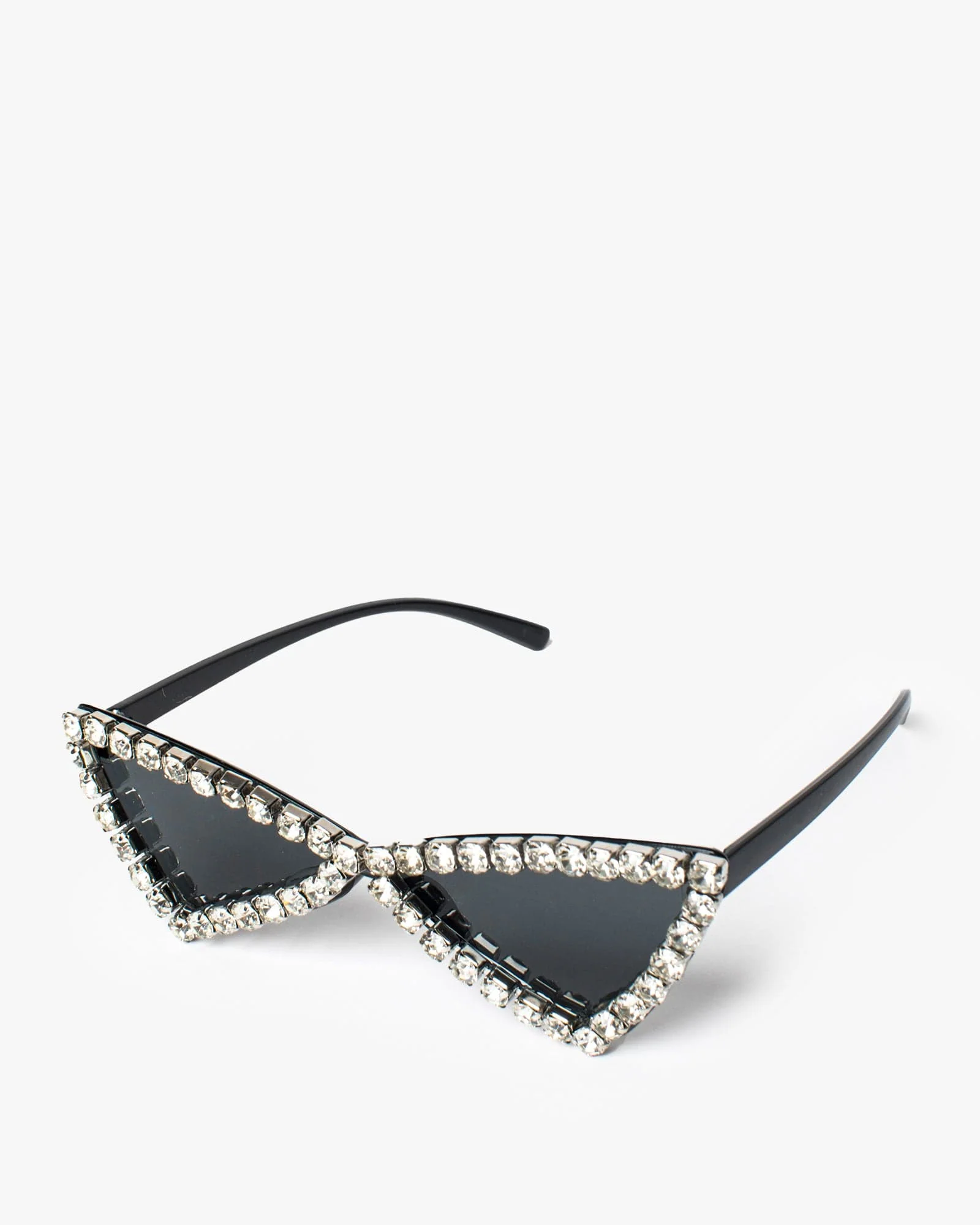 Black Cat-Eye Fierce Crystal Sunglasses - Image 2