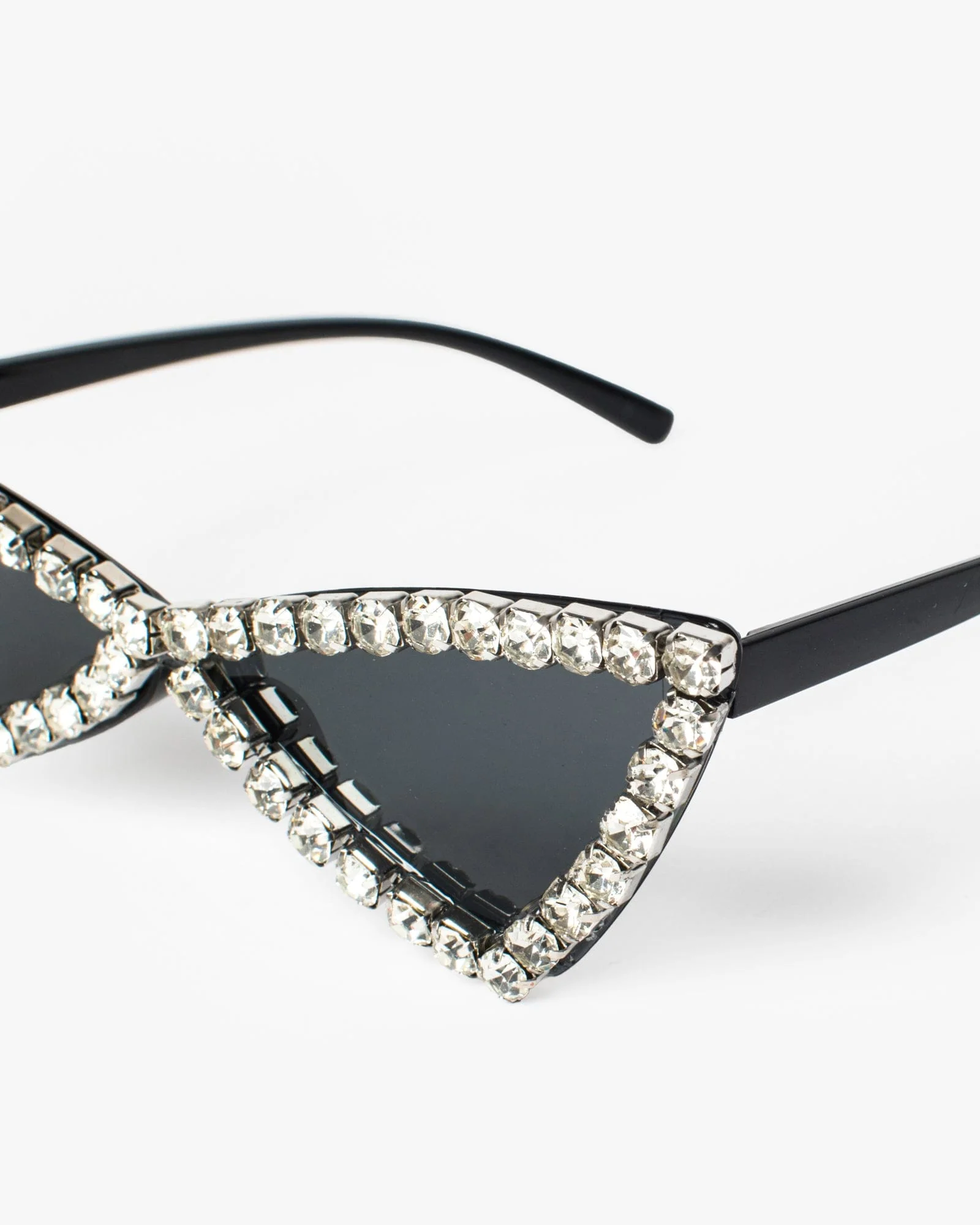 Black Cat-Eye Fierce Crystal Sunglasses - Image 3