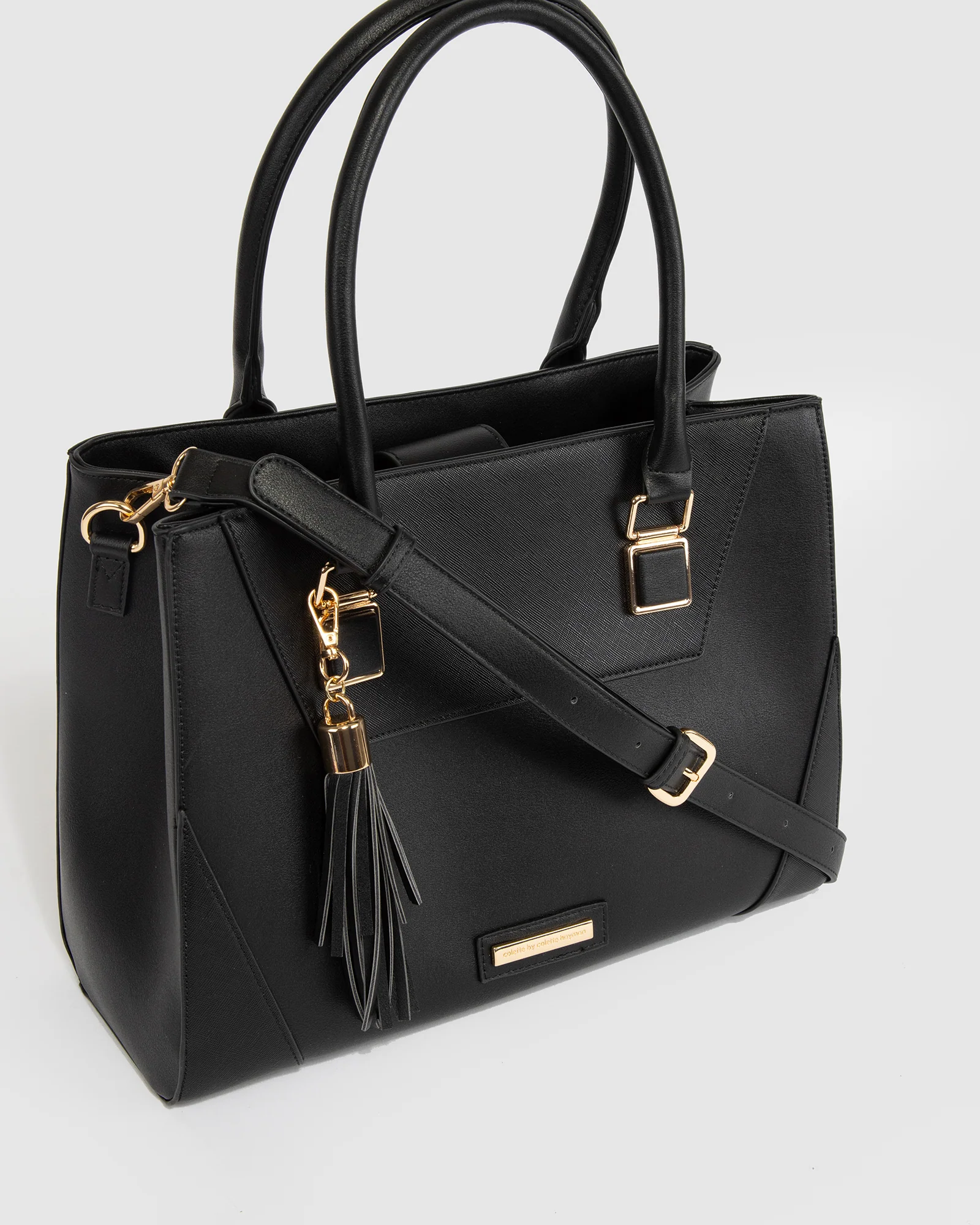 Black Demi Panel Tote Bag - Image 4