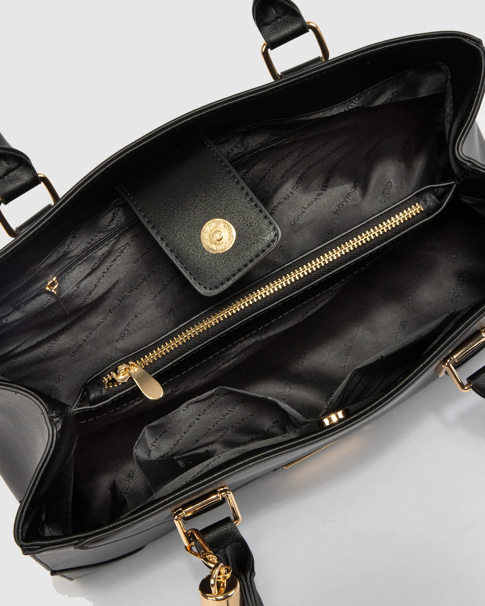 Black Demi Panel Tote Bag - Image 7
