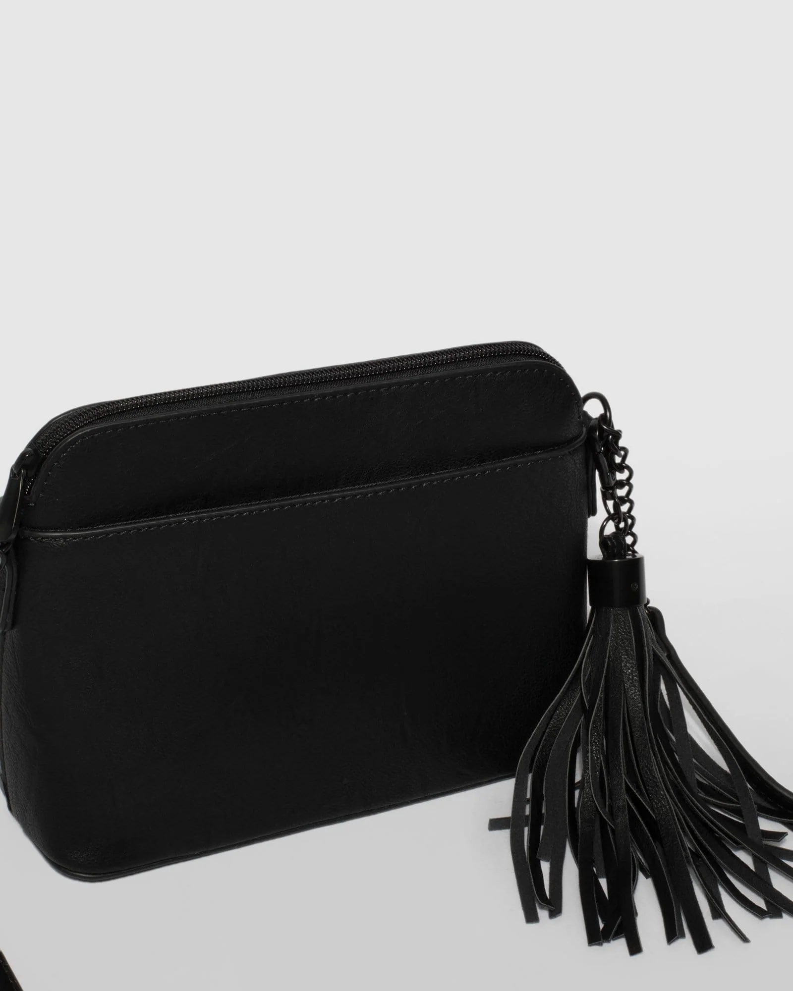Black Karen Tassel Crossbody Bag - Image 3
