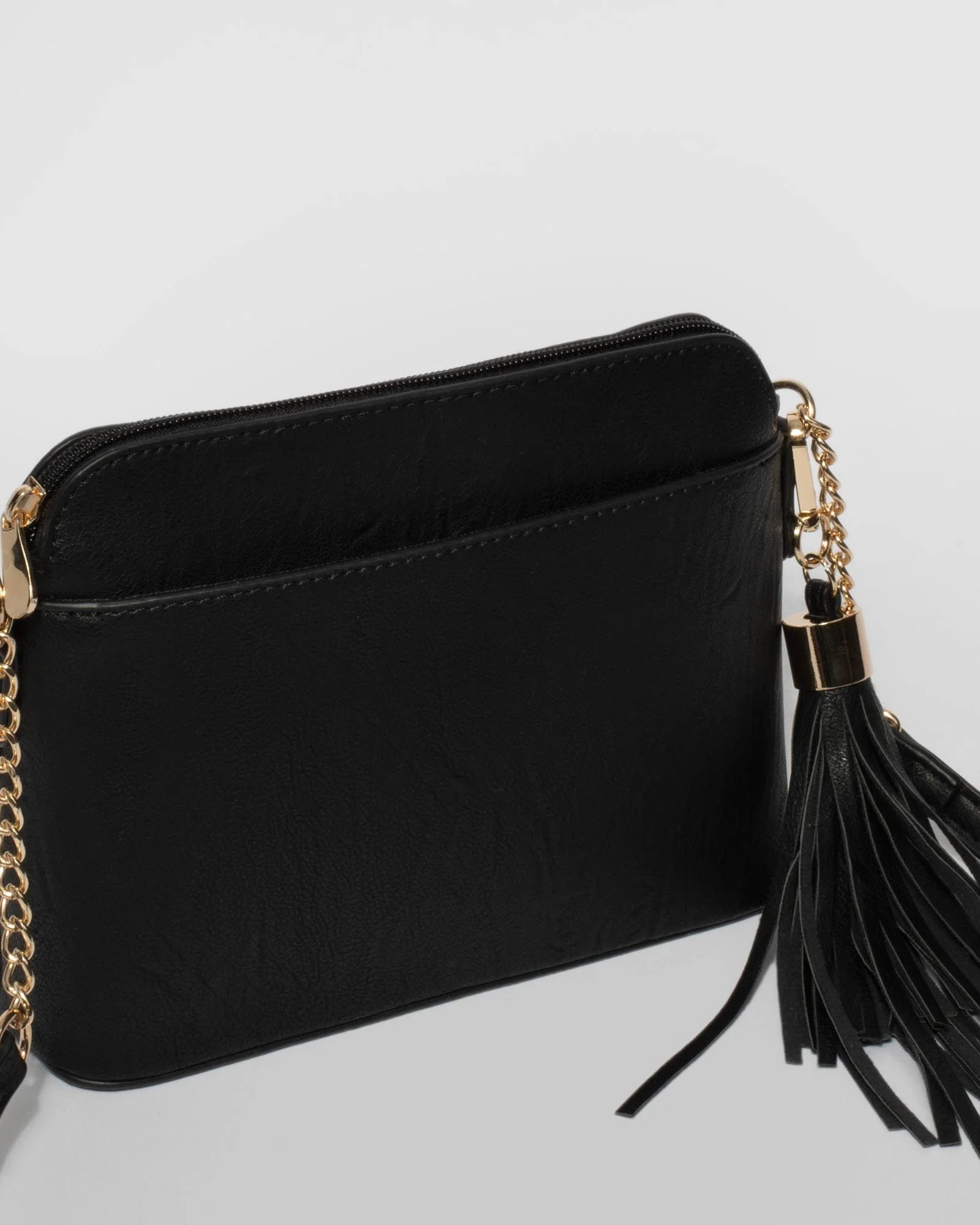 Black Karen Tassel Crossbody Bag - Image 3
