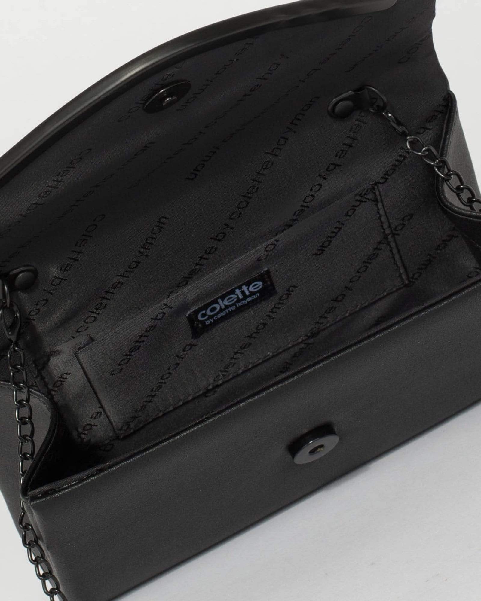 Black Lila Curve Clutch Bag - Image 6