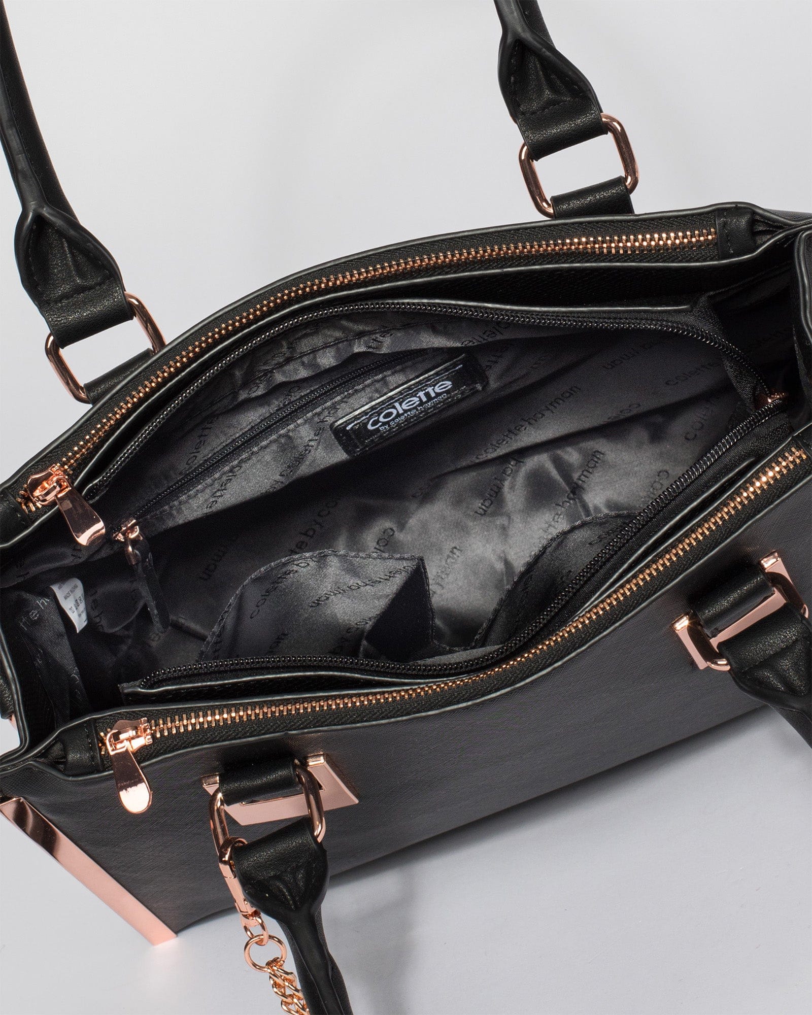 Black And Rose Gold Lucy Tote Bag - Image 8