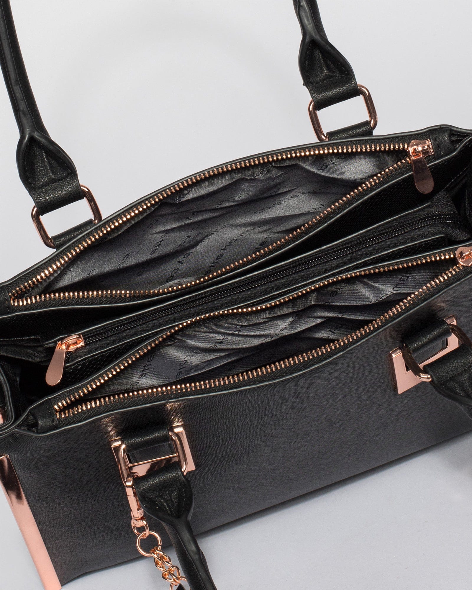 Black And Rose Gold Lucy Tote Bag - Image 9
