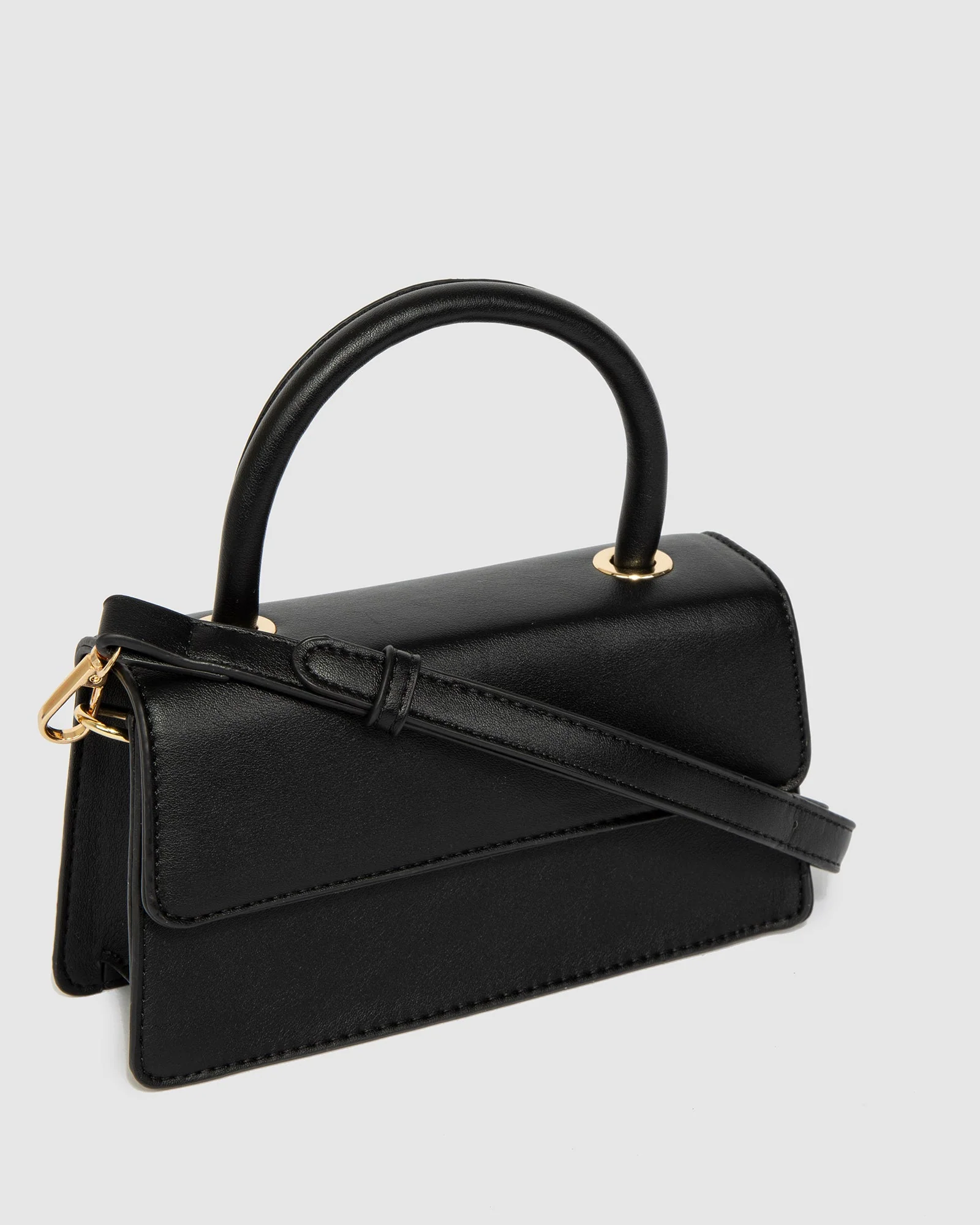 Black Luna Flap Top Handle Bag - Image 3