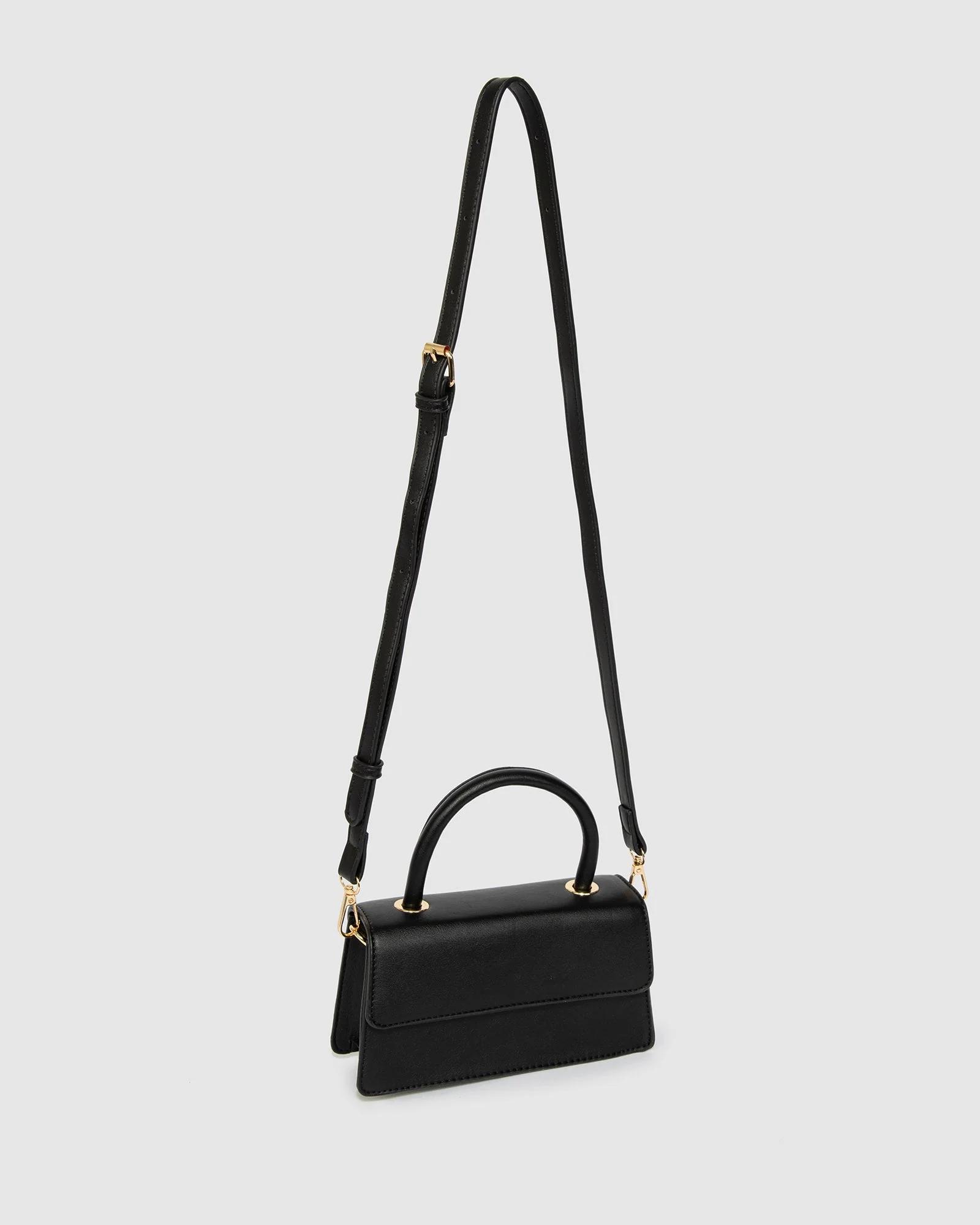 Black Luna Flap Top Handle Bag - Image 4