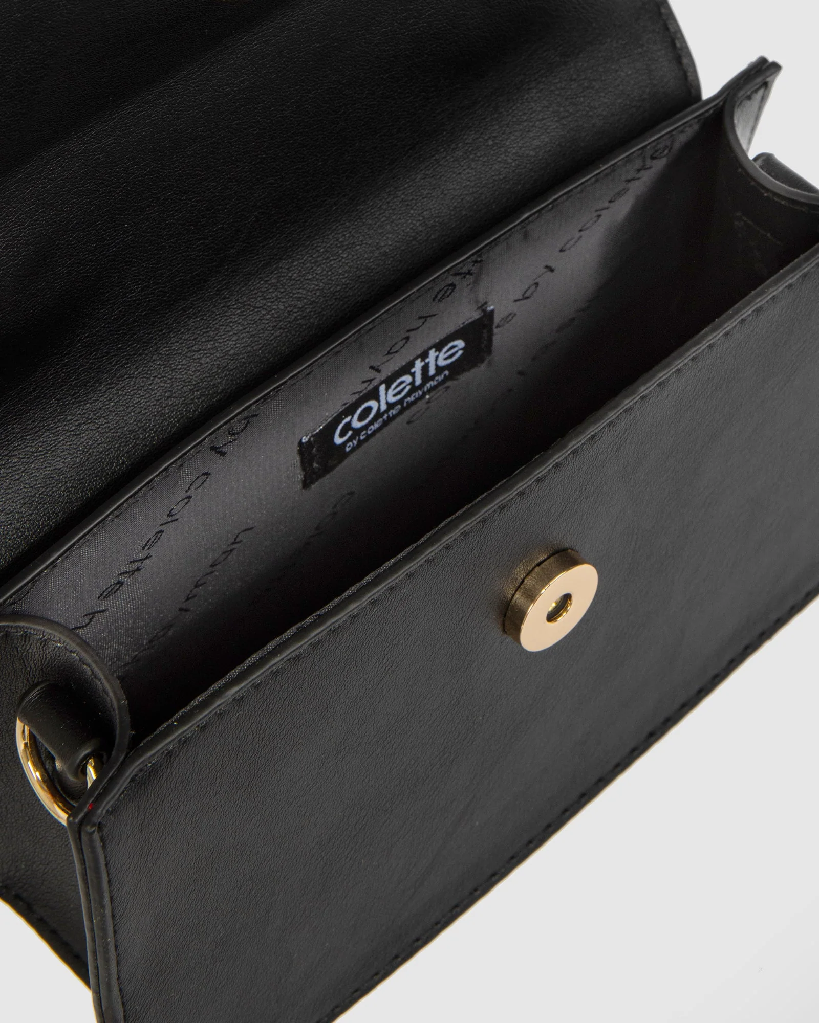 Black Luna Flap Top Handle Bag - Image 6