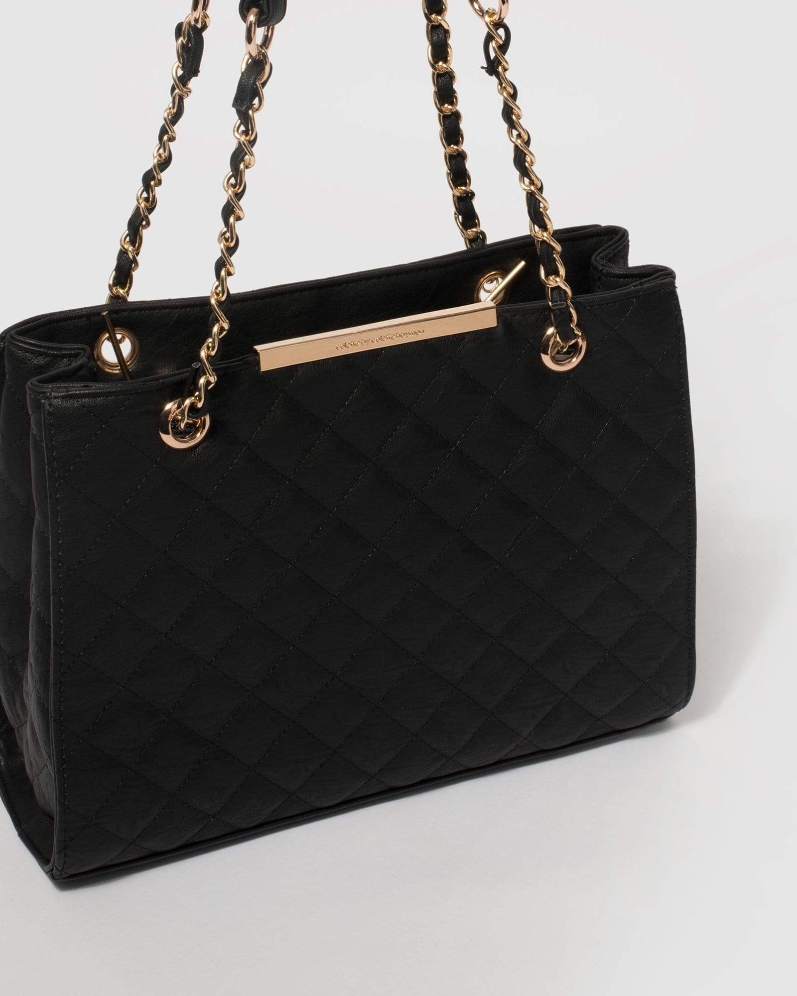 Black Megan Quilted Tote Bag - Image 3