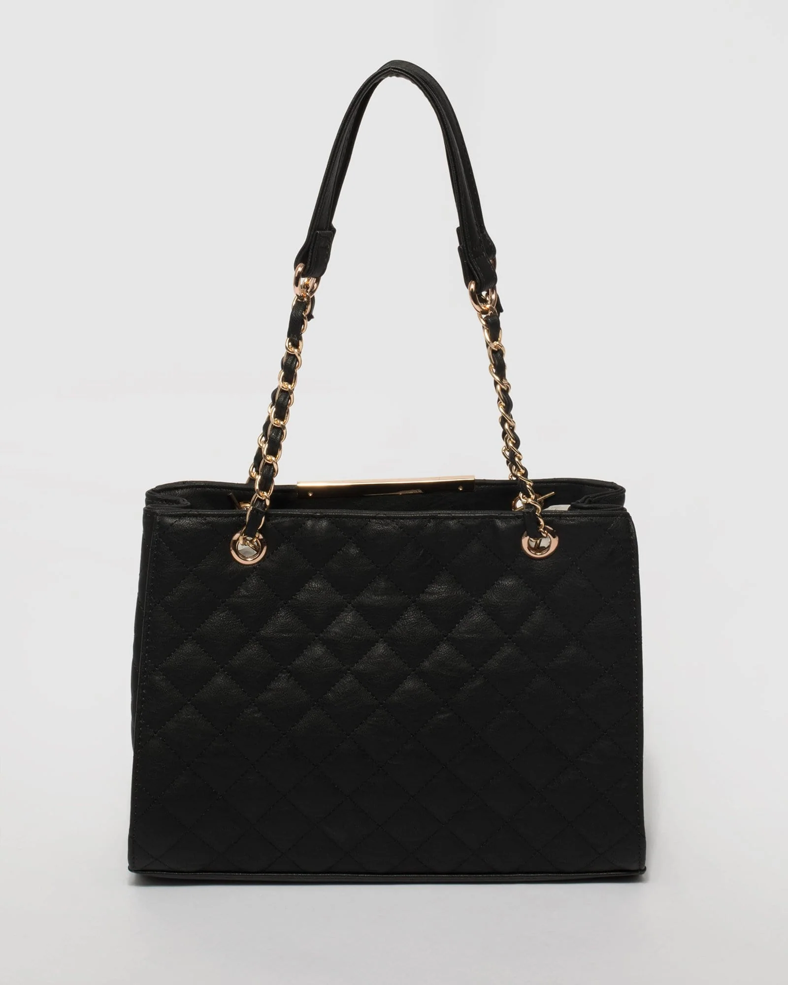Black Megan Quilted Tote Bag - Image 4