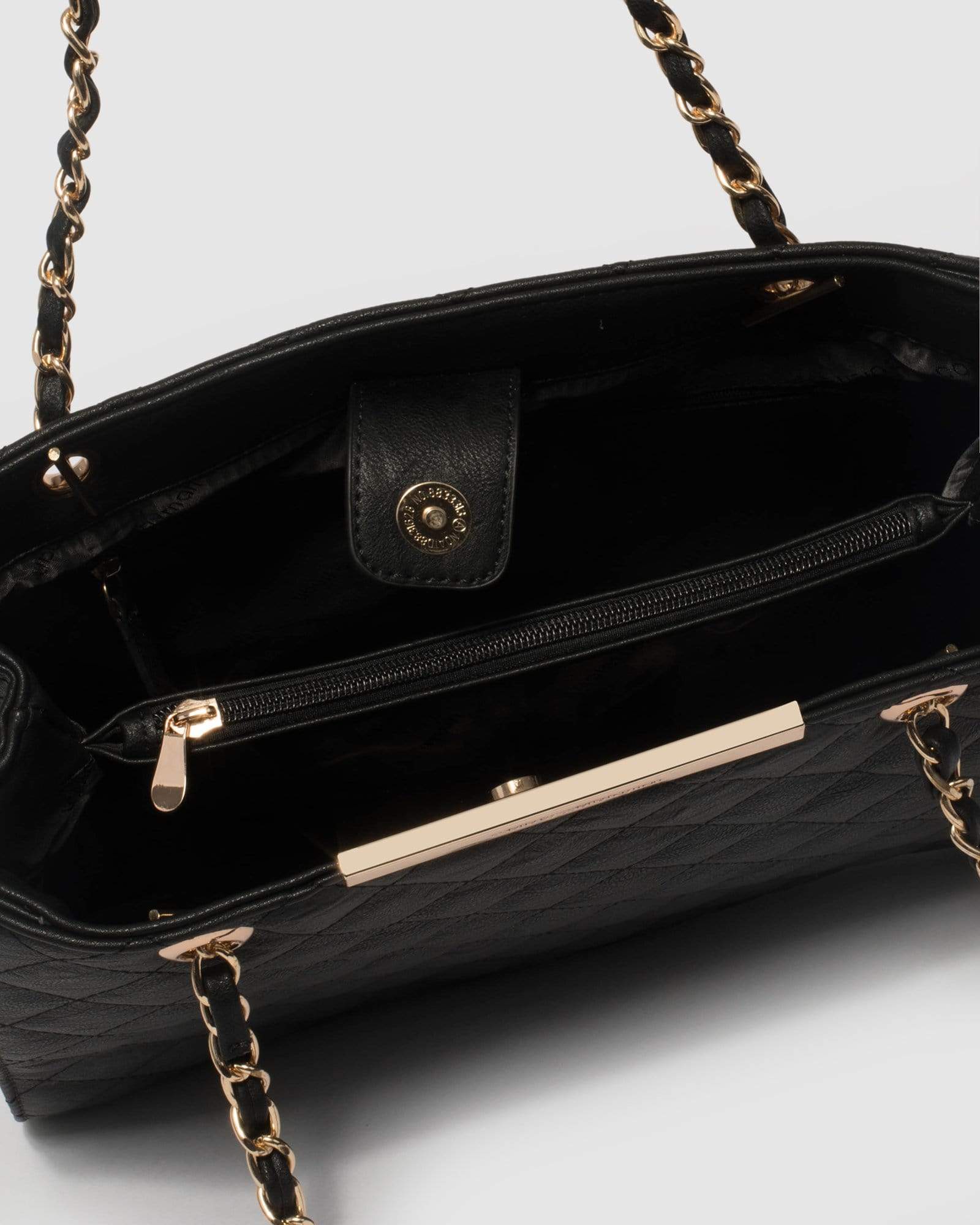 Black Megan Quilted Tote Bag - Image 5