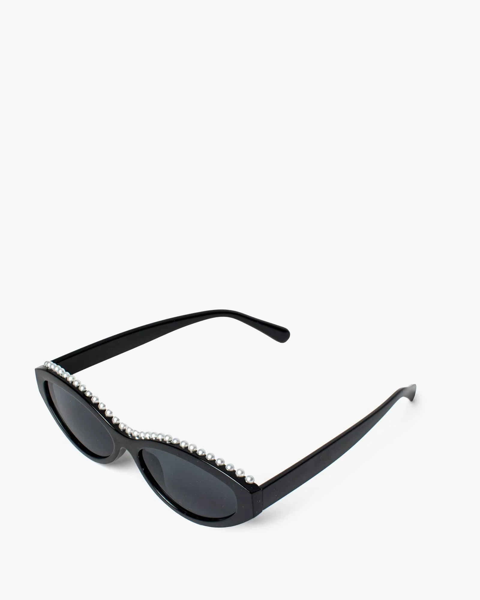 Black Pearl Embellished Rounded Sunglasses - Image 2