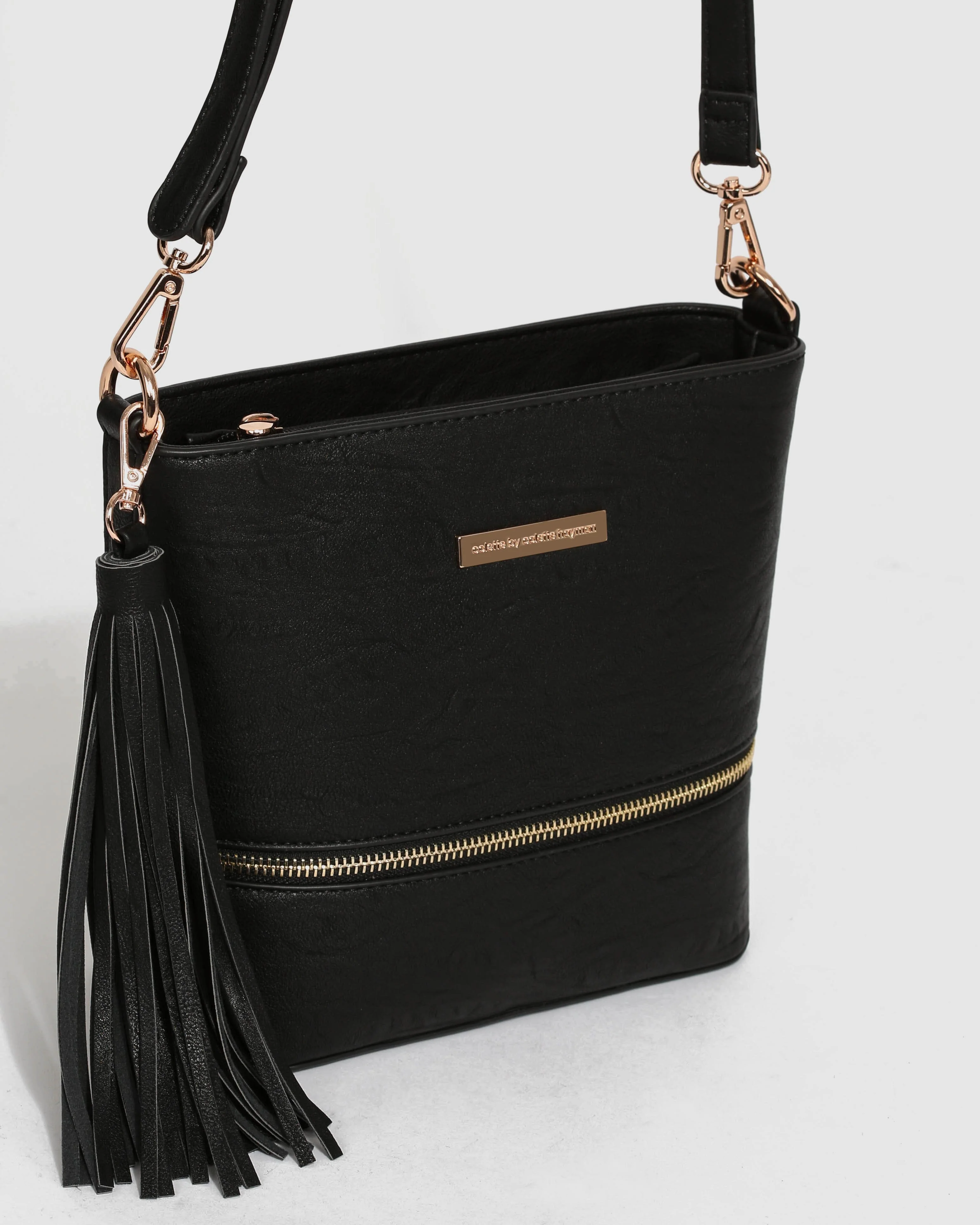 Black Pia Tassel Crossbody Bag - Image 3