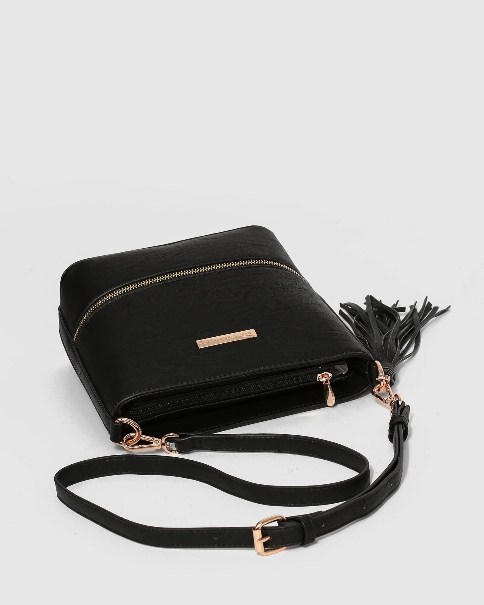 Black Pia Tassel Crossbody Bag - Image 5