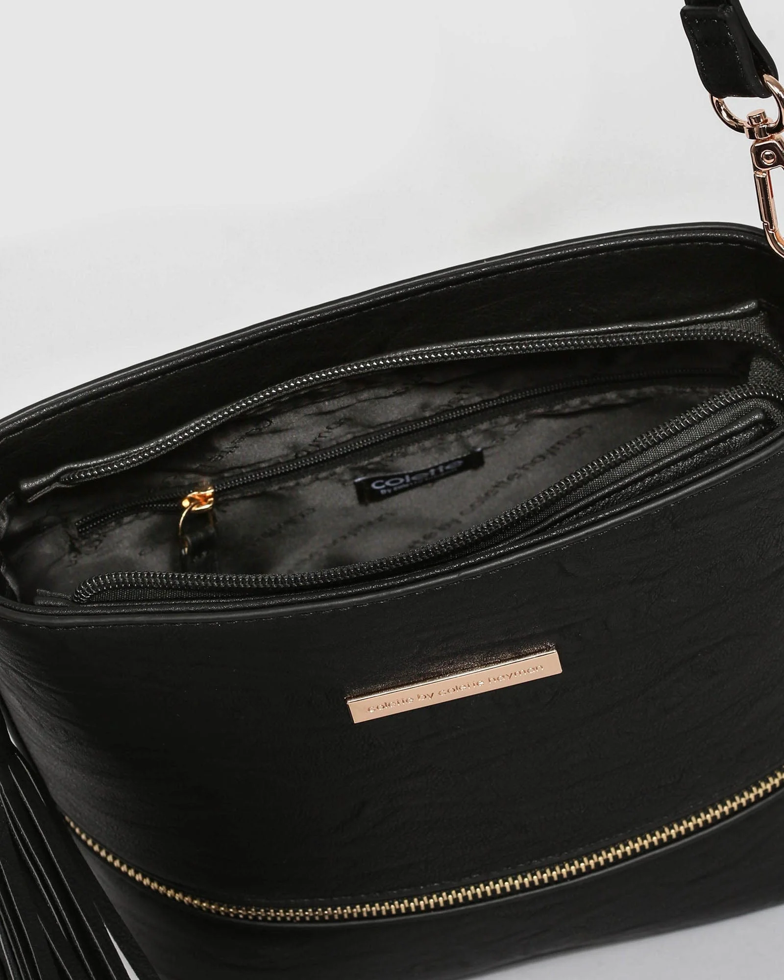Black Pia Tassel Crossbody Bag - Image 8