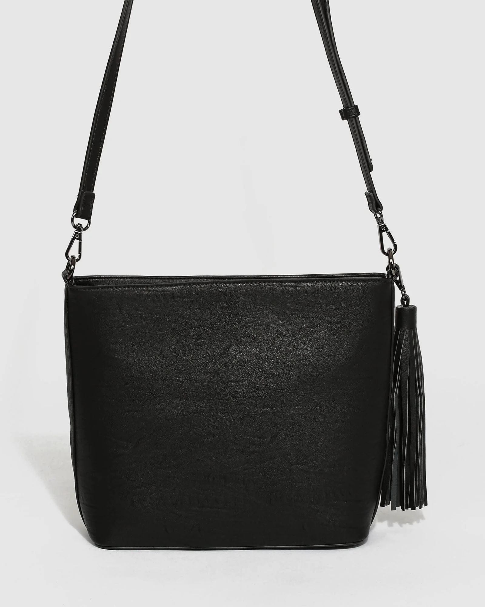 Black Pia Tassel Medium Crossbody Bag - Image 6