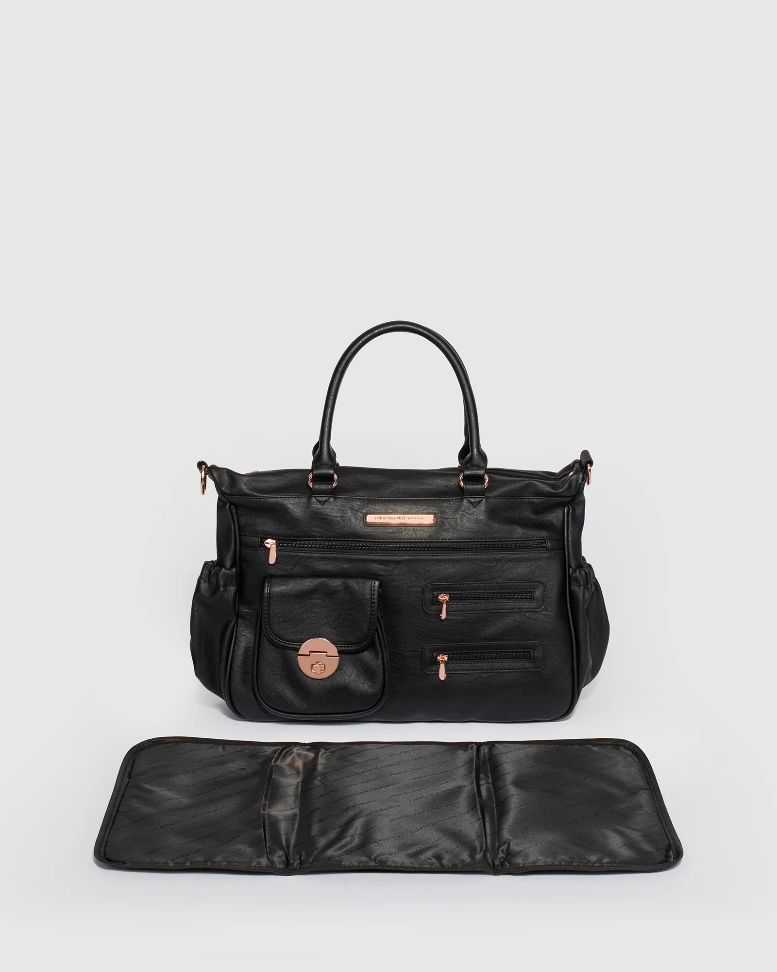 Black And Rose Gold Pocket Baby Bag - Image 4