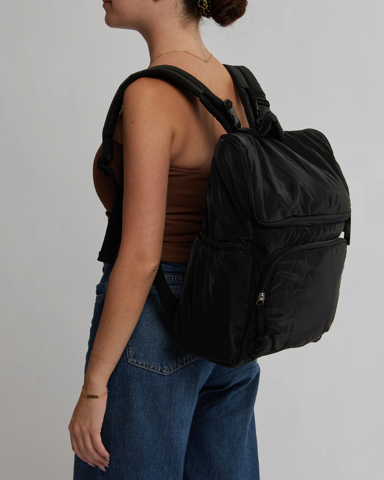 Black Soft Touch Baby Bag Backpack - Image 3