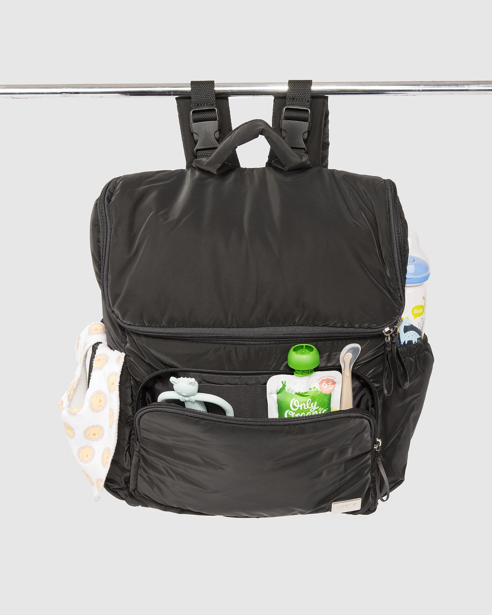 Black Soft Touch Baby Bag Backpack - Image 8
