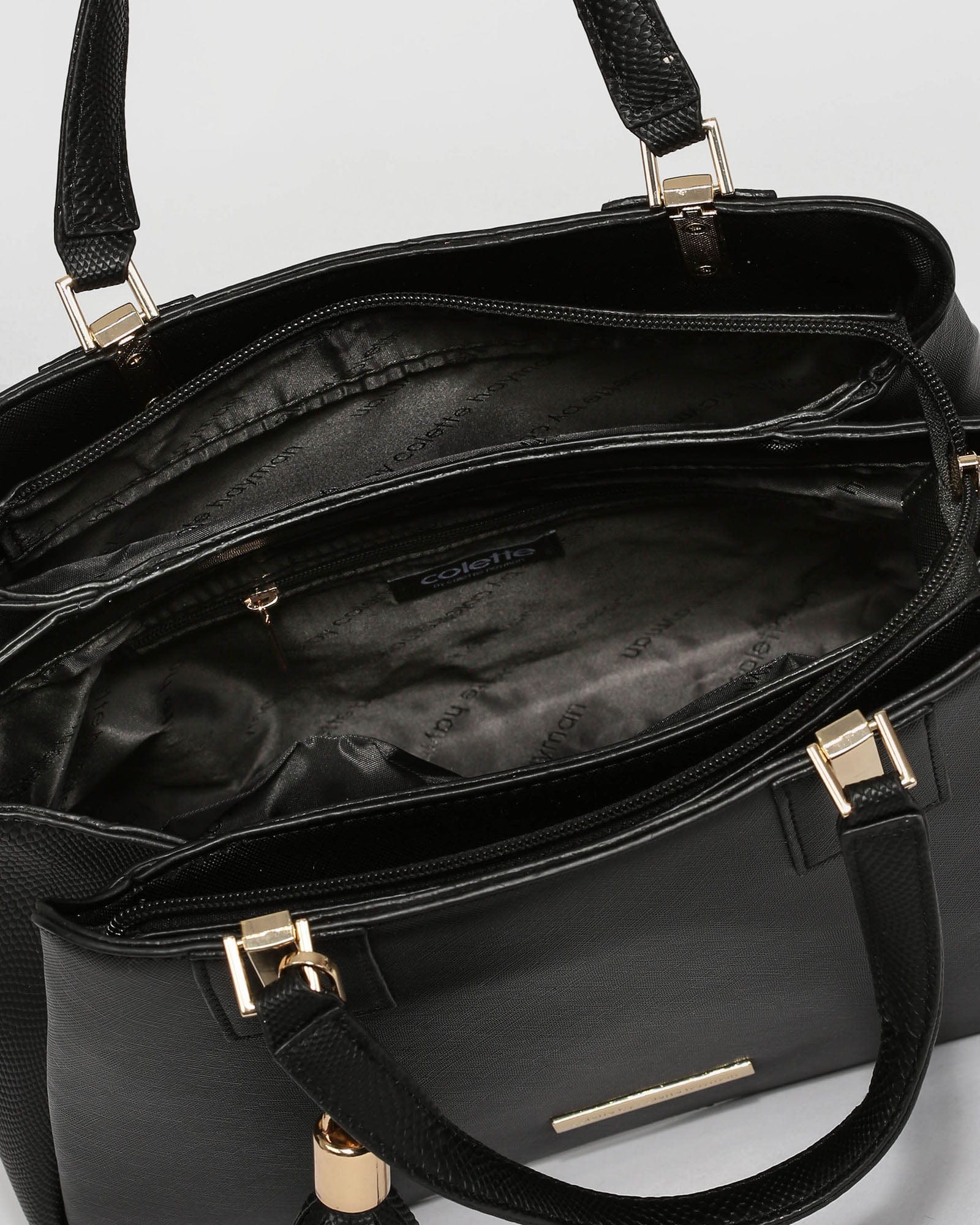 Black Toni Tassel Tote Bag - Image 9
