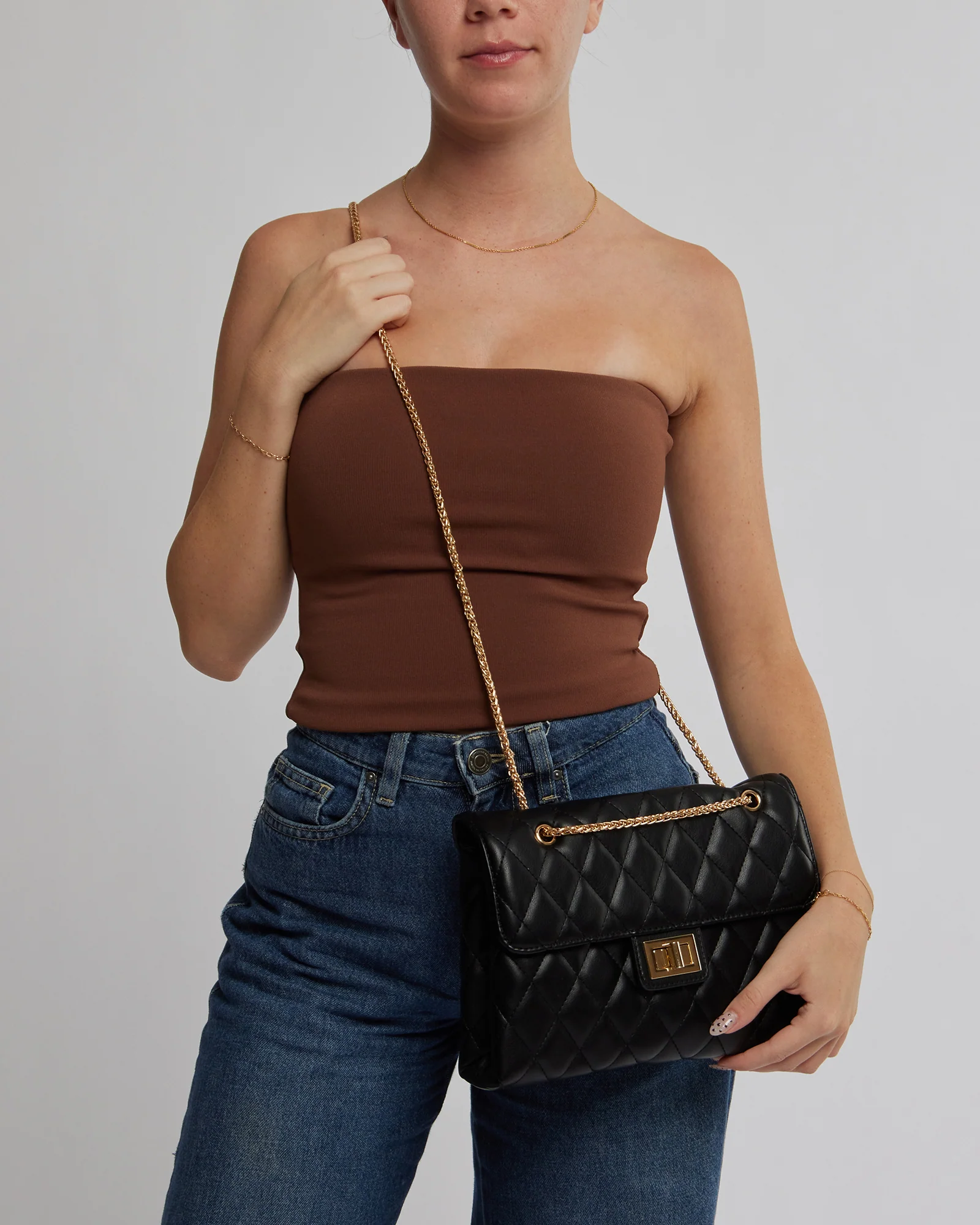 Black Zion Quilt Crossbody Bag - Image 3