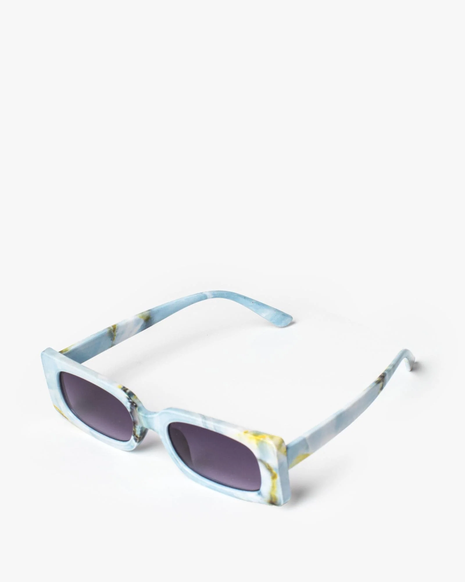 Blue Rectangle Thin Sunglasses - Image 2