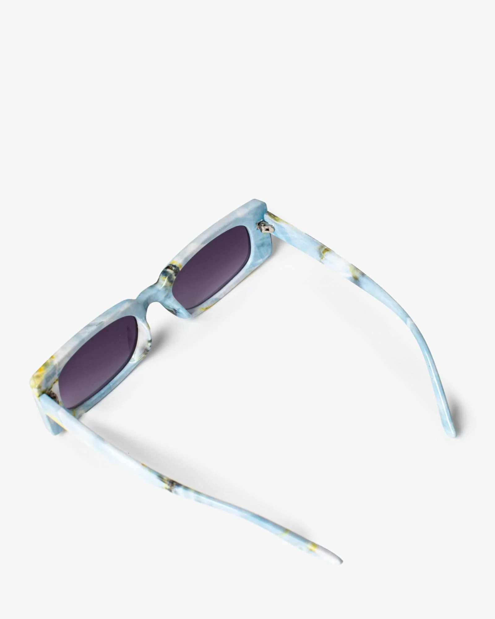 Blue Rectangle Thin Sunglasses - Image 3