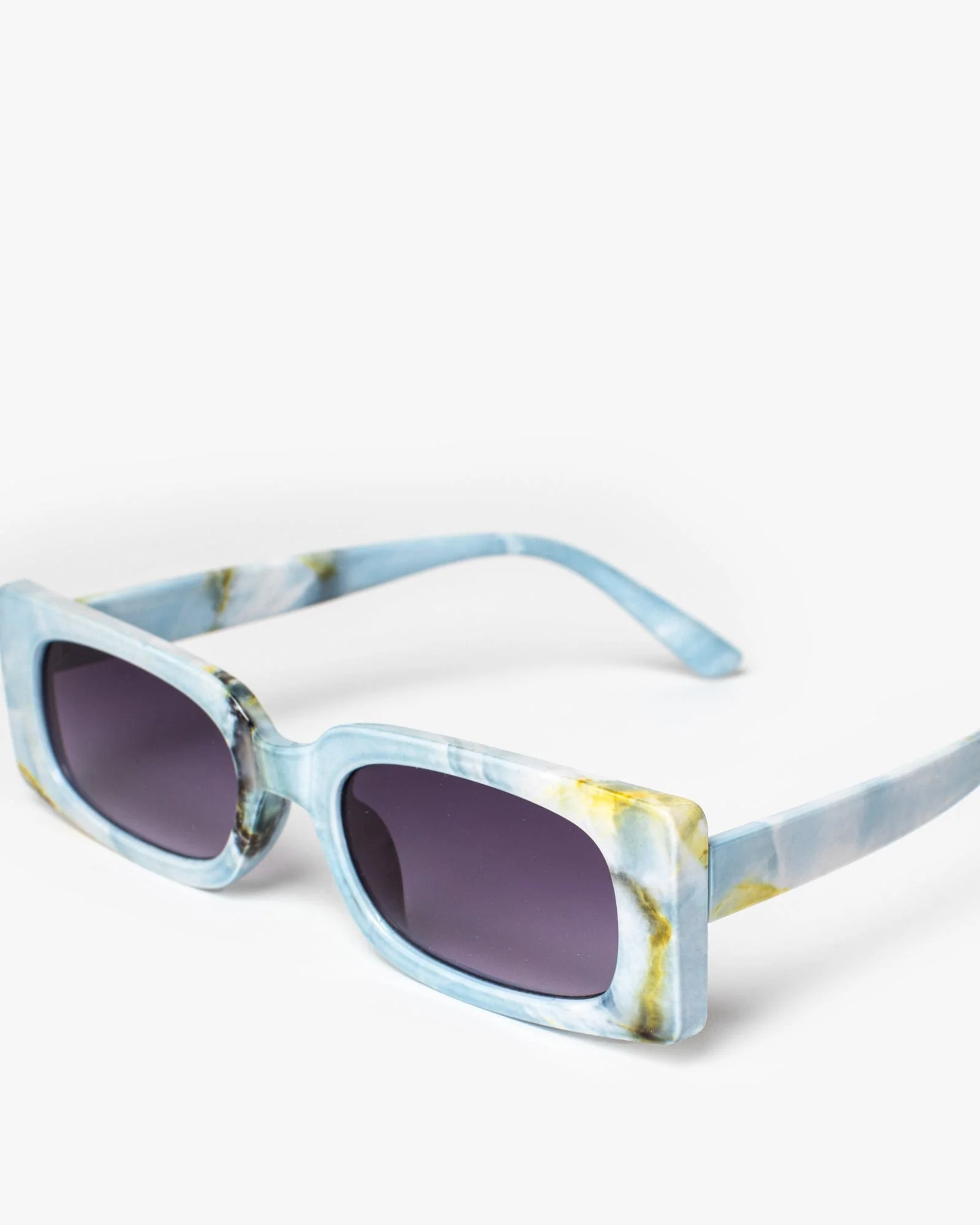 Blue Rectangle Thin Sunglasses - Image 4