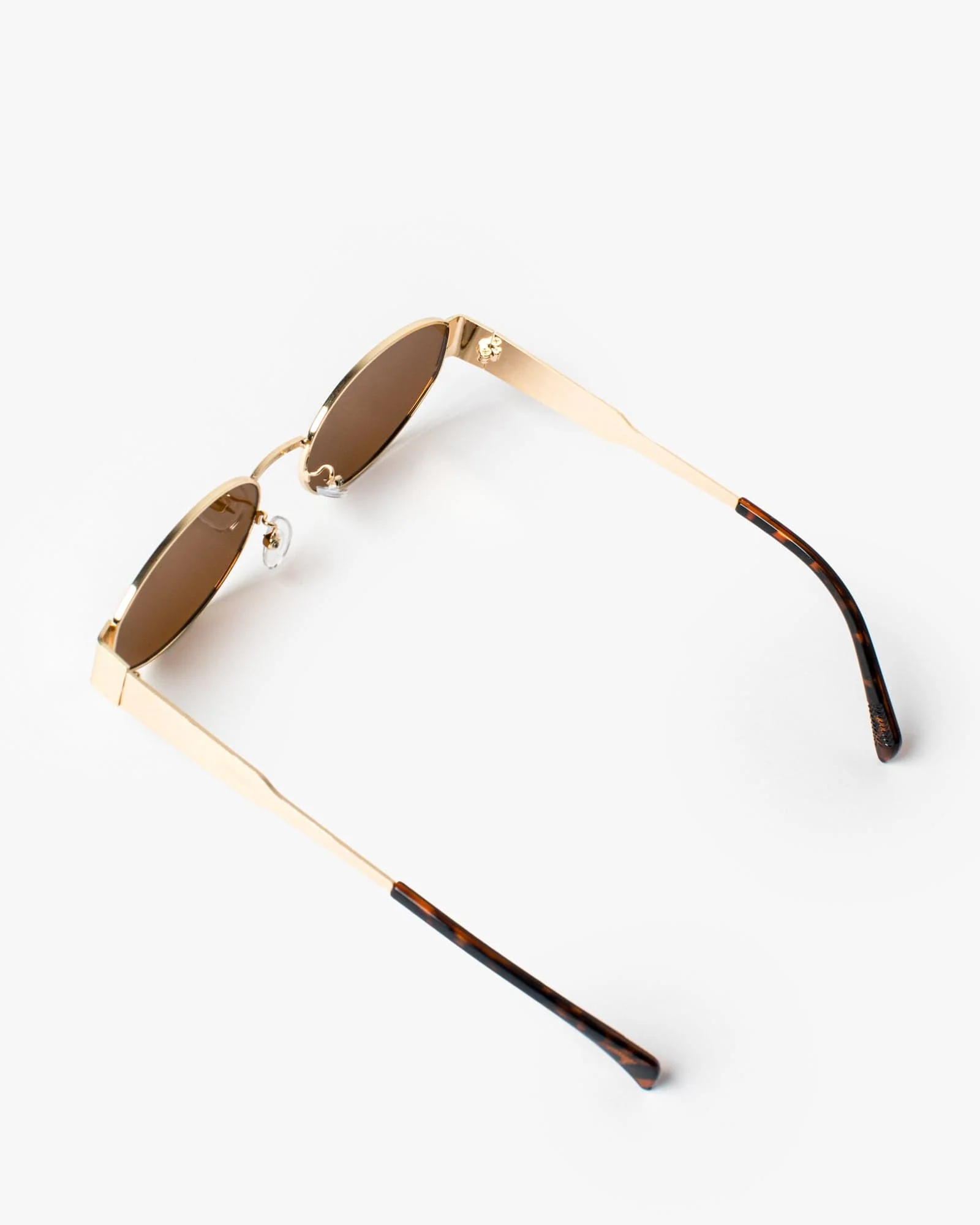 Brown Oval Metal Detail Sunglasses - Image 3