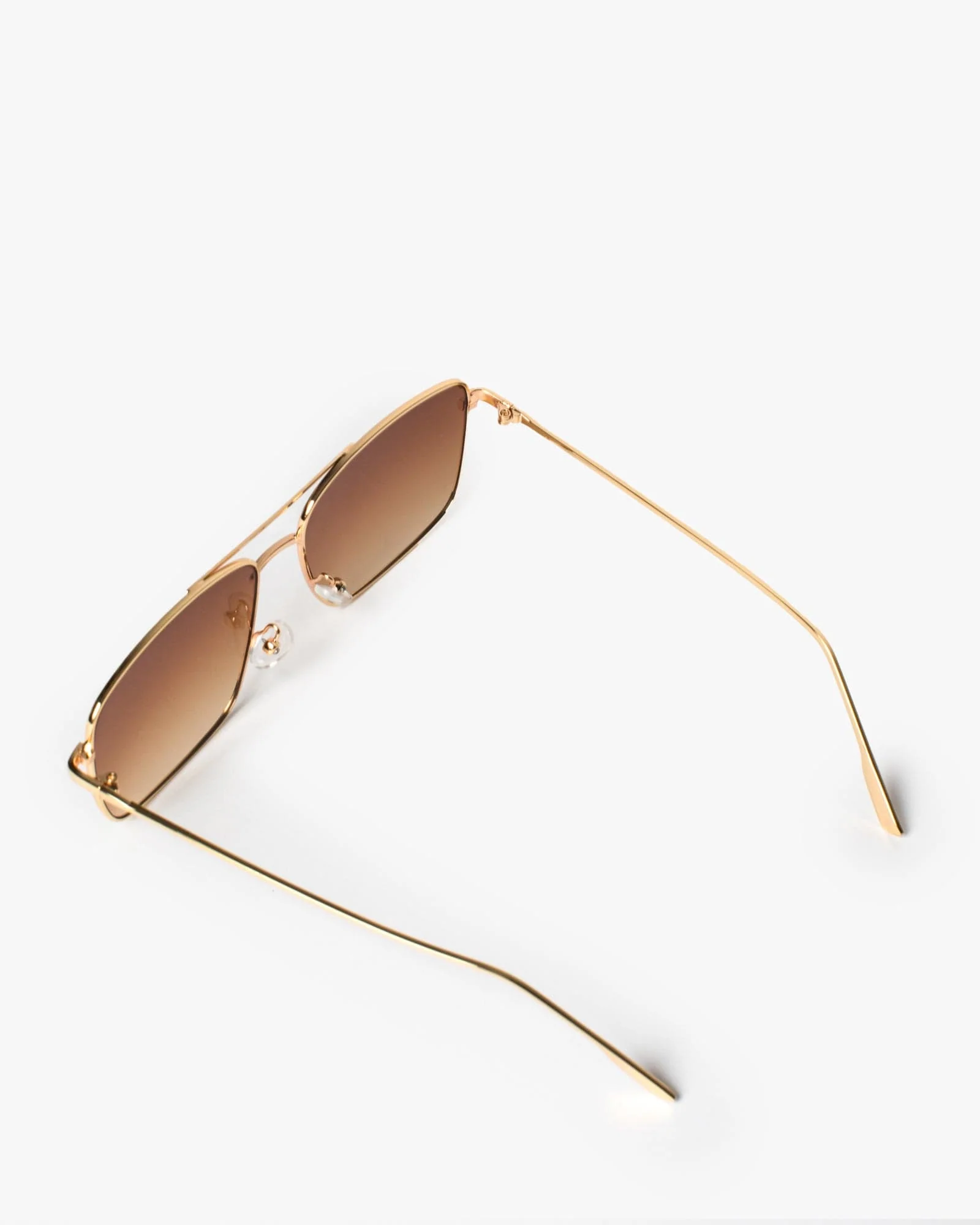 Brown Square Metal Frame Sunglasses - Image 3